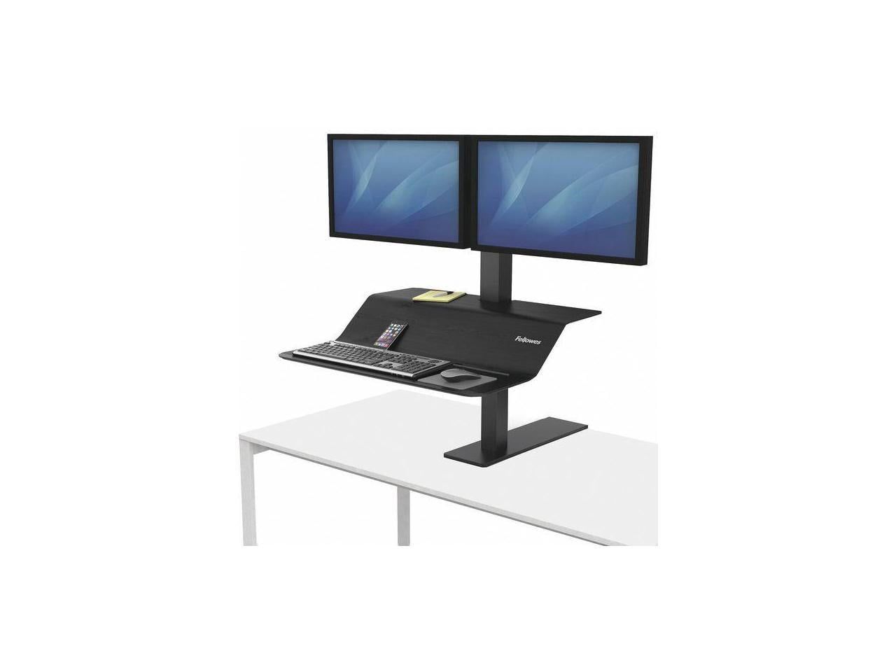 Elevate Plus Black Dual-Display Sit-Stand Workstation Converter