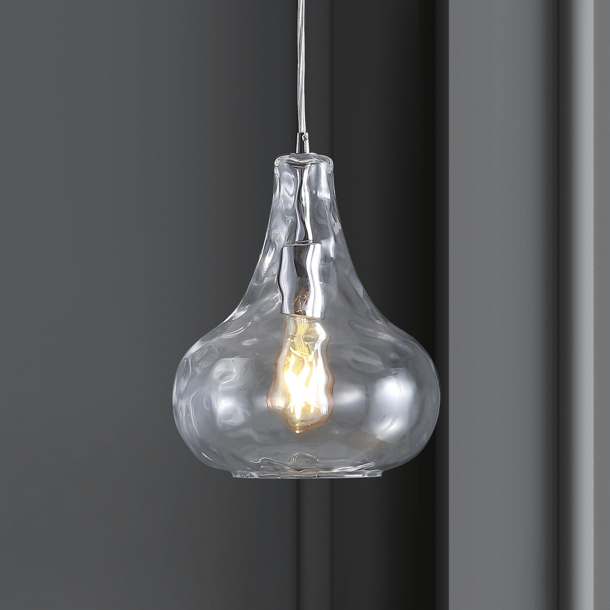 Ferano 9" Chrome Glass LED Pendant Light