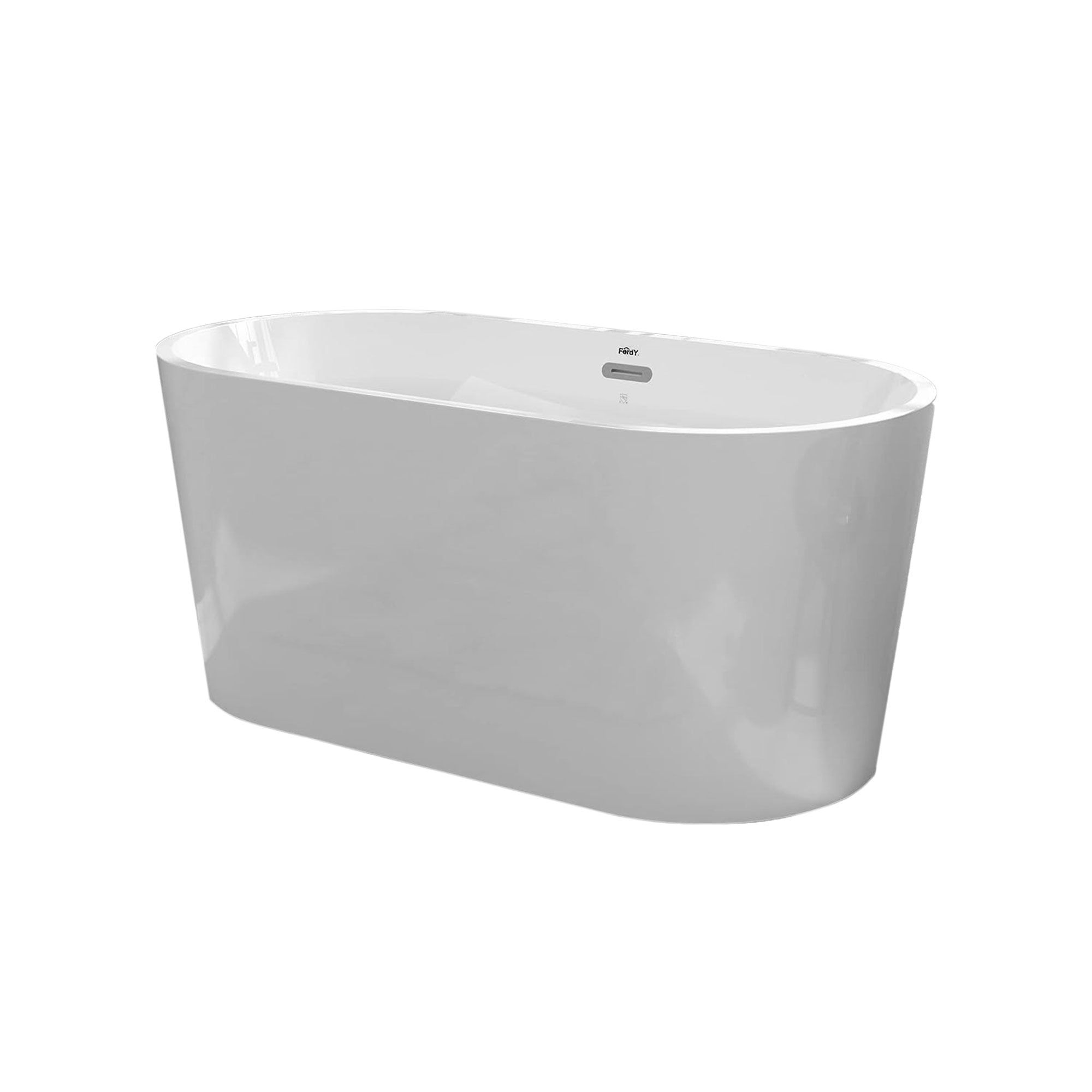 Shangri-La 55-Inch Glossy White Acrylic Freestanding Bathtub