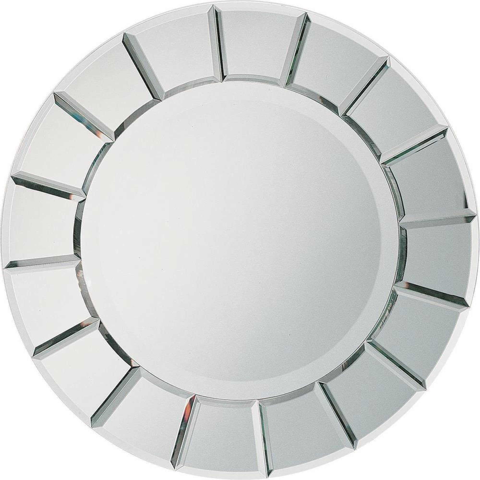 Round Frameless Sunburst Beveled Edge Wall Mirror