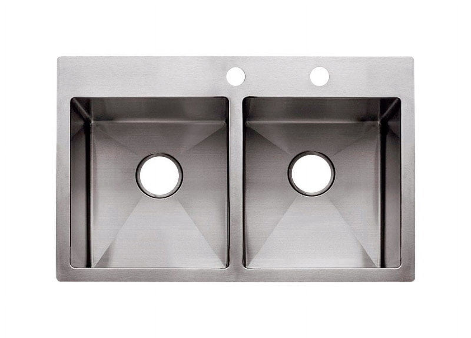 33" Dual Bowl Stainless Steel Drop-In Kitchen Sink