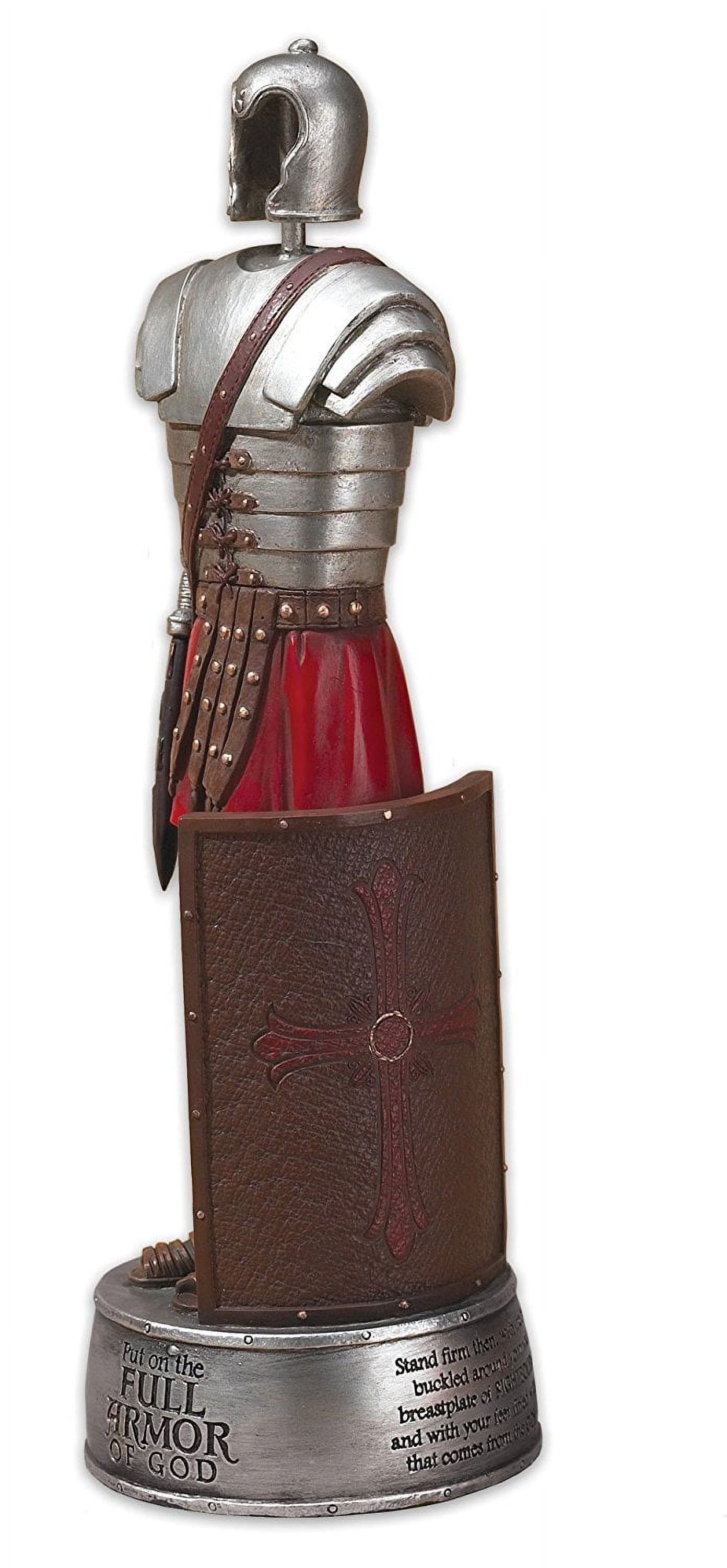 Full Armor of God Silver and Red Resin Figurine