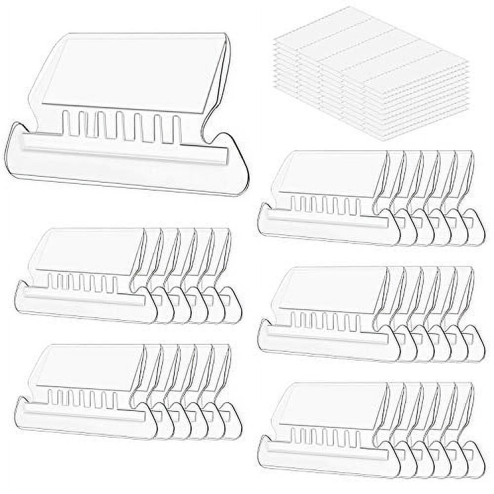 Clear PVC Hanging File Folder Tabs with Inserts, Set of 50