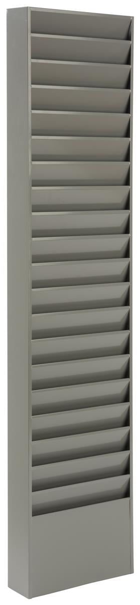 Gray Powder Coated Steel 20-Pocket Wall File Organizer