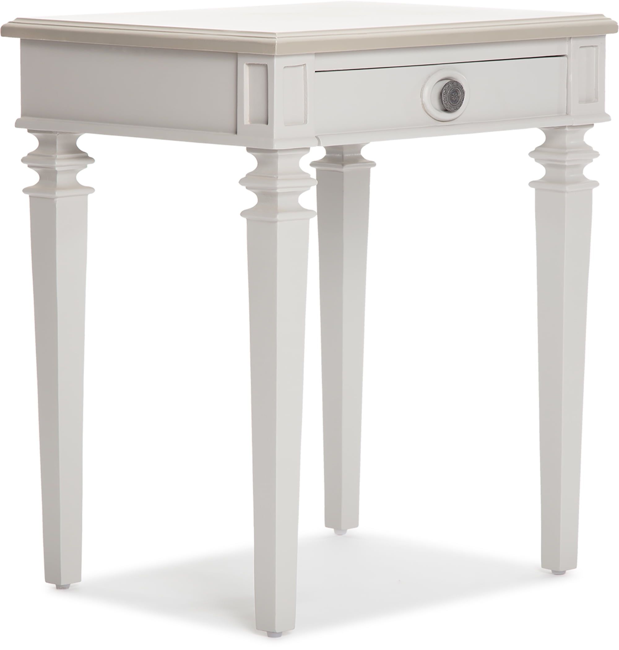 Benson Light Gray Painted Wood Modern End Table Nightstand