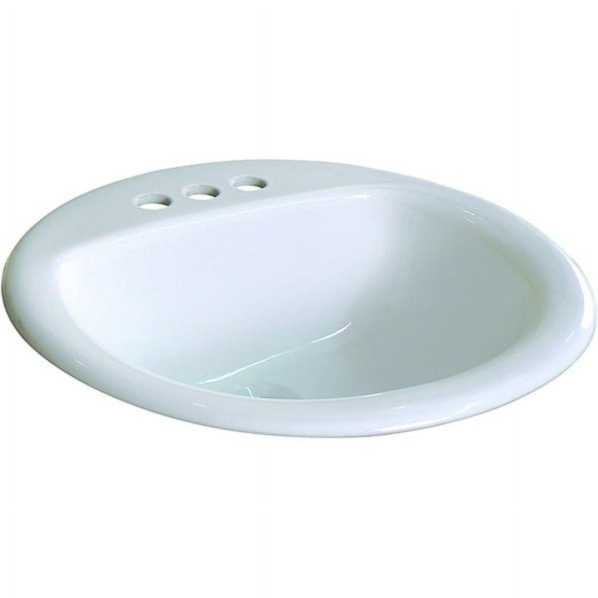 White Ceramic 19-inch Drop-In Self Rimming Bathroom Sink