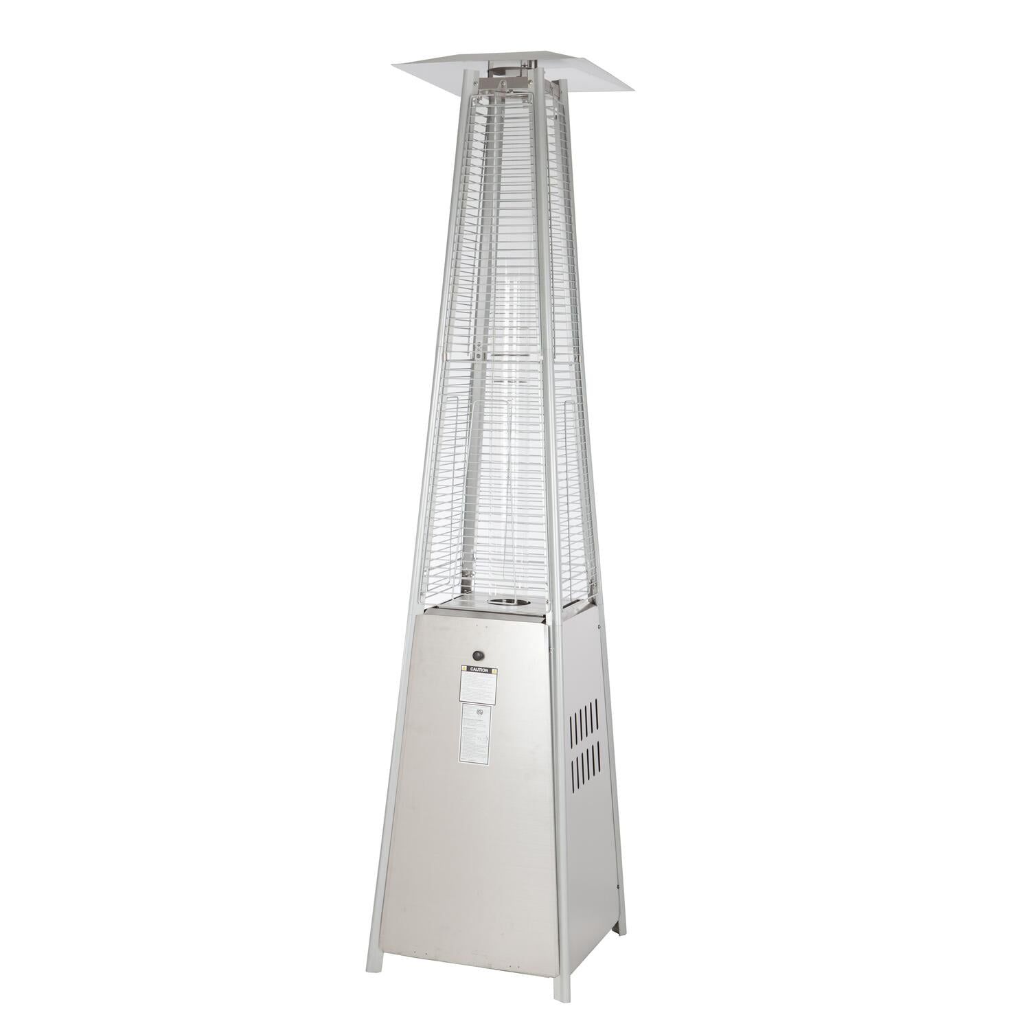 Stainless Steel Pyramid Flame Propane Patio Heater with Wheels