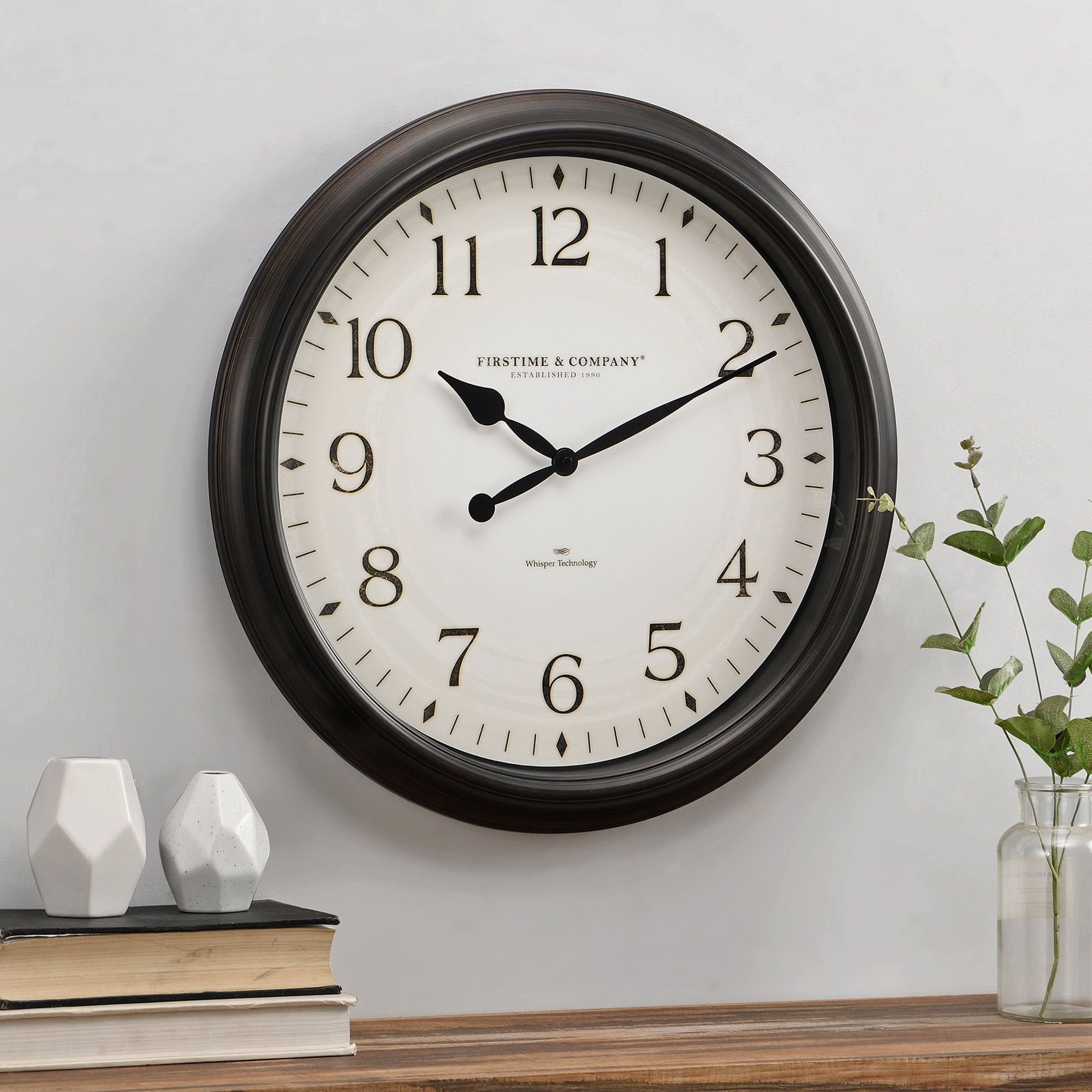 Avery Whisper Bronze Oversized Wall Clock, 20-inch