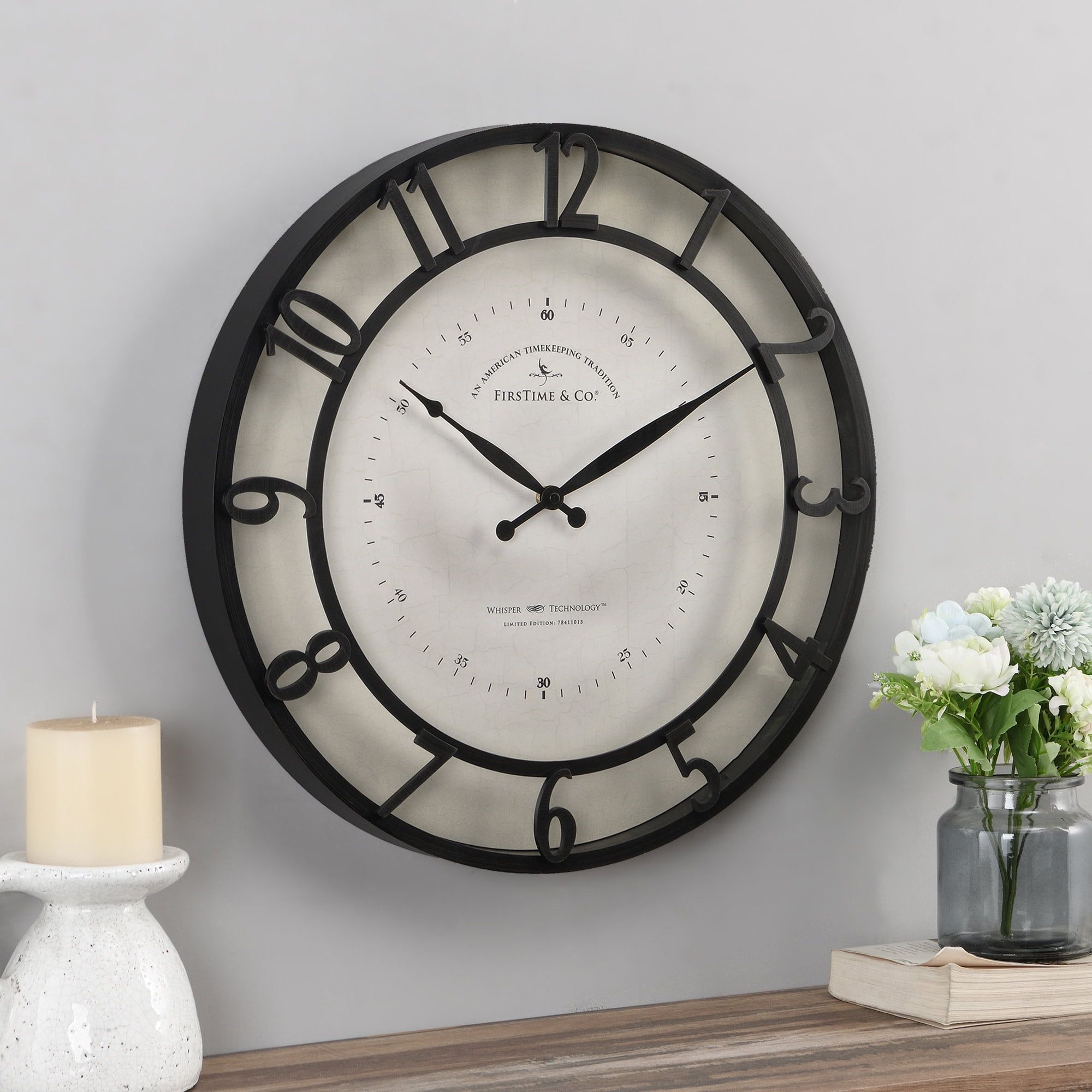 Bronze 18" Silent Round Analog Wall Clock