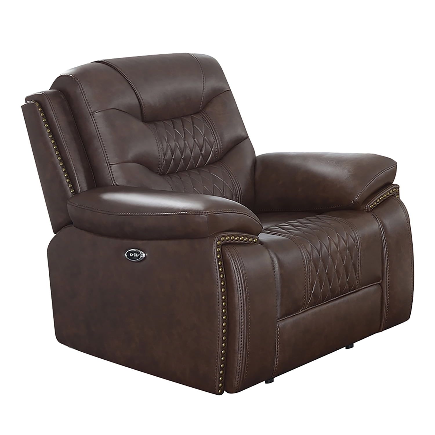 Modern 42.5'' Brown Faux Leather Recliner with Gel Memory Foam