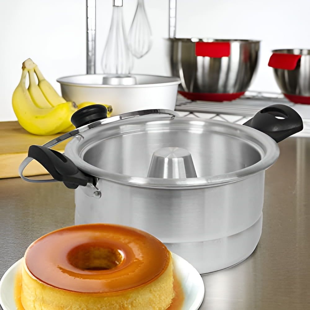 Bene Casa 1.6-Liter Aluminum Flan Double Boiler with Glass Lid