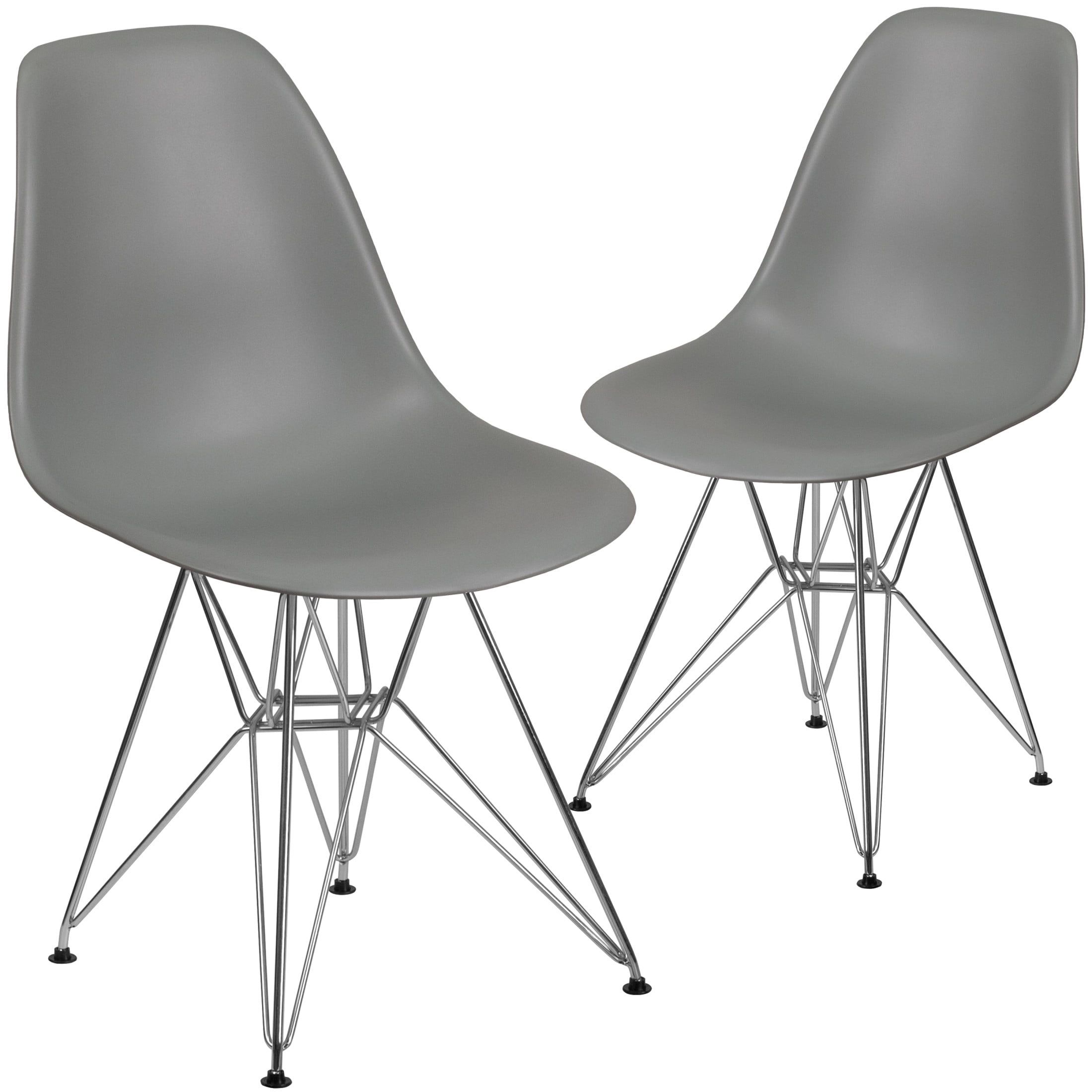 Zed Moss Gray Metal and Plastic Side Chair