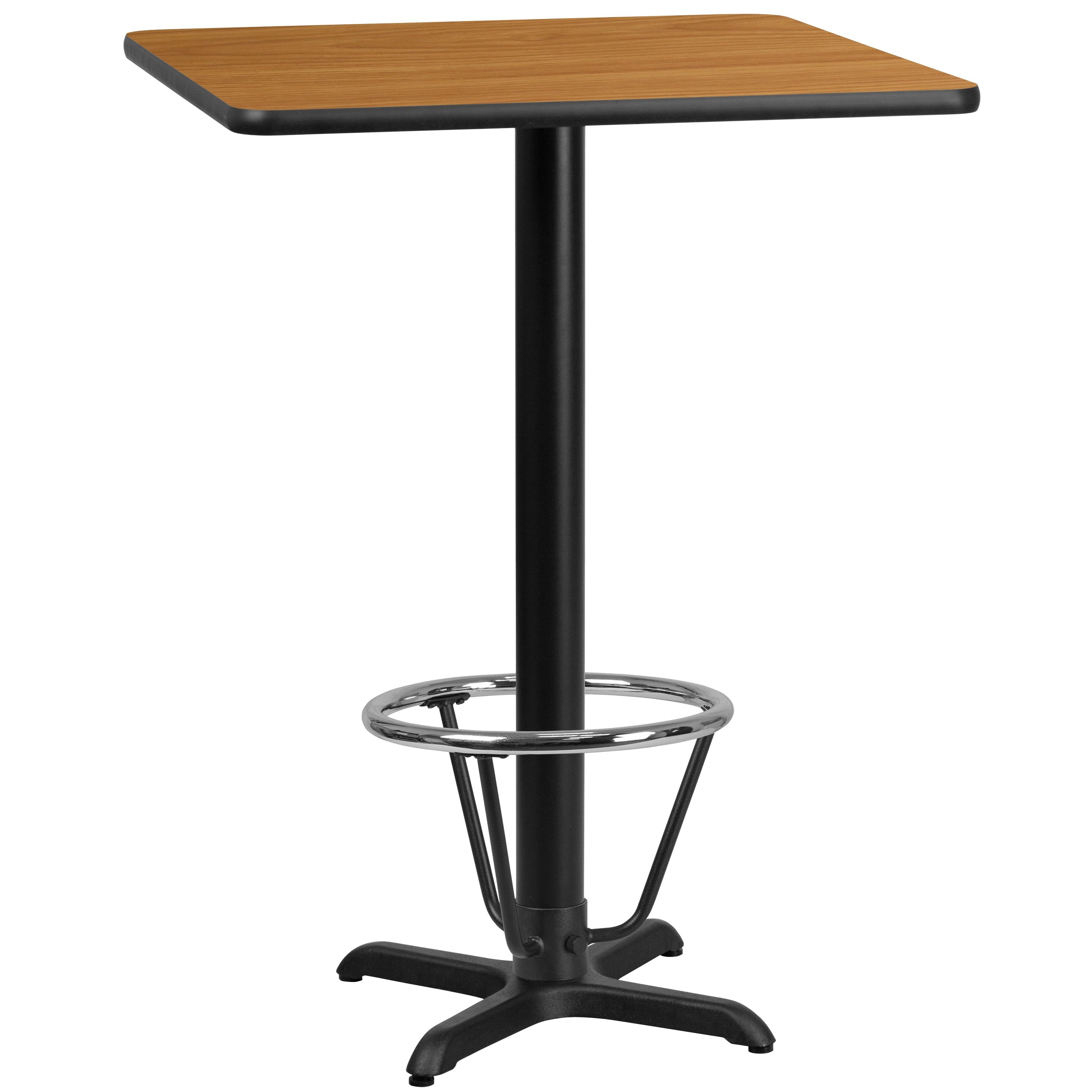 Contemporary 24'' Square Brown Laminate Bar Height Table