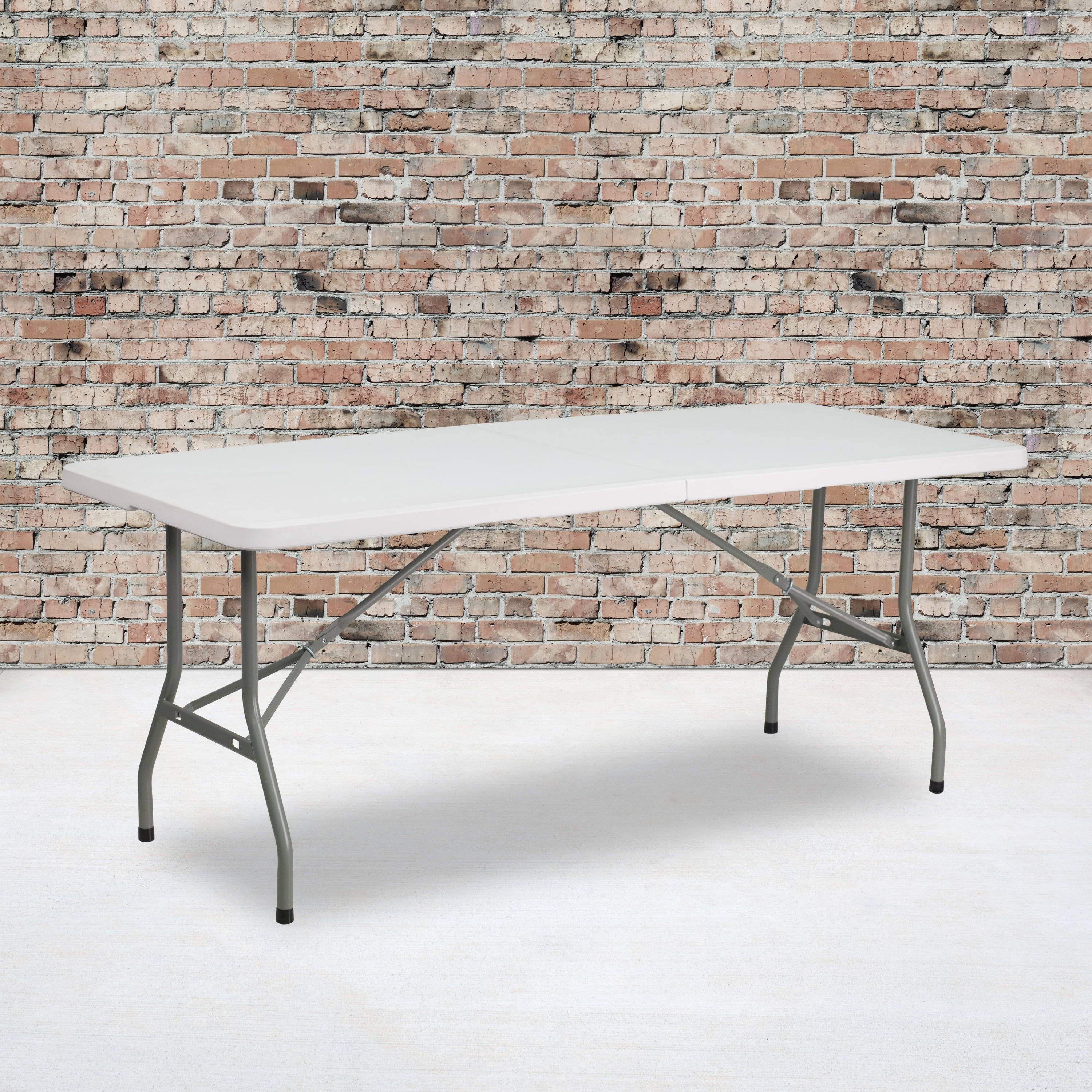 Granite White 30" x 72" Plastic Folding Table