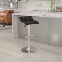 Contemporary Black Vinyl Swivel Adjustable Barstool with Chrome Base