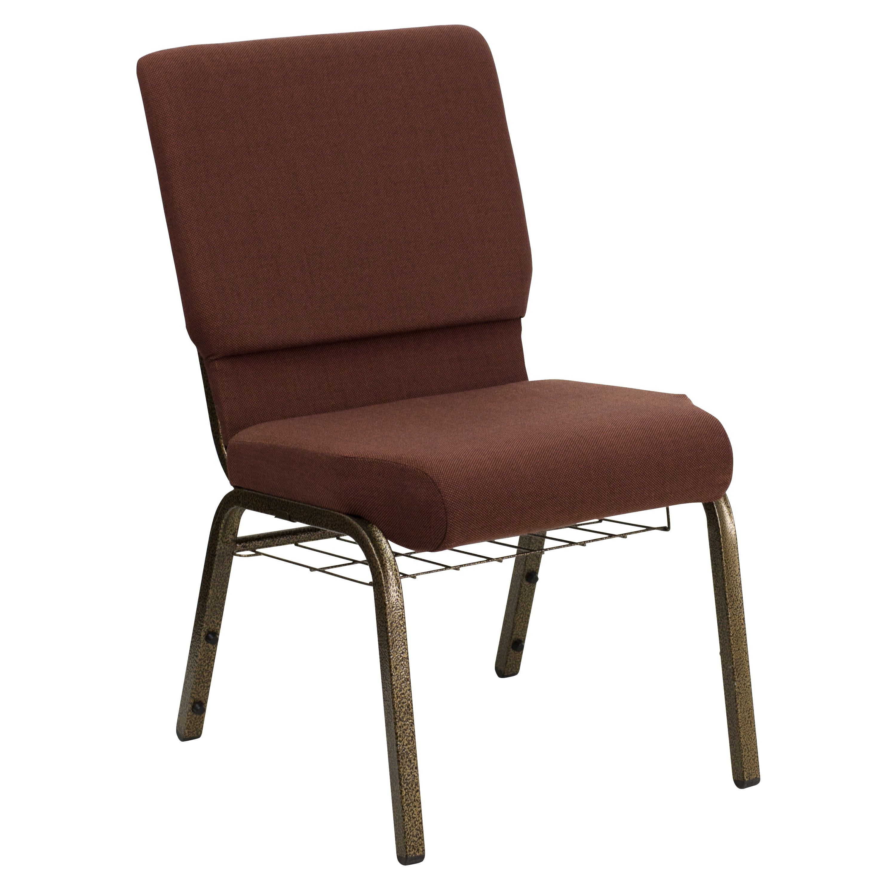 Elegant 33'' Brown Fabric Side Chair with Gold Steel Frame