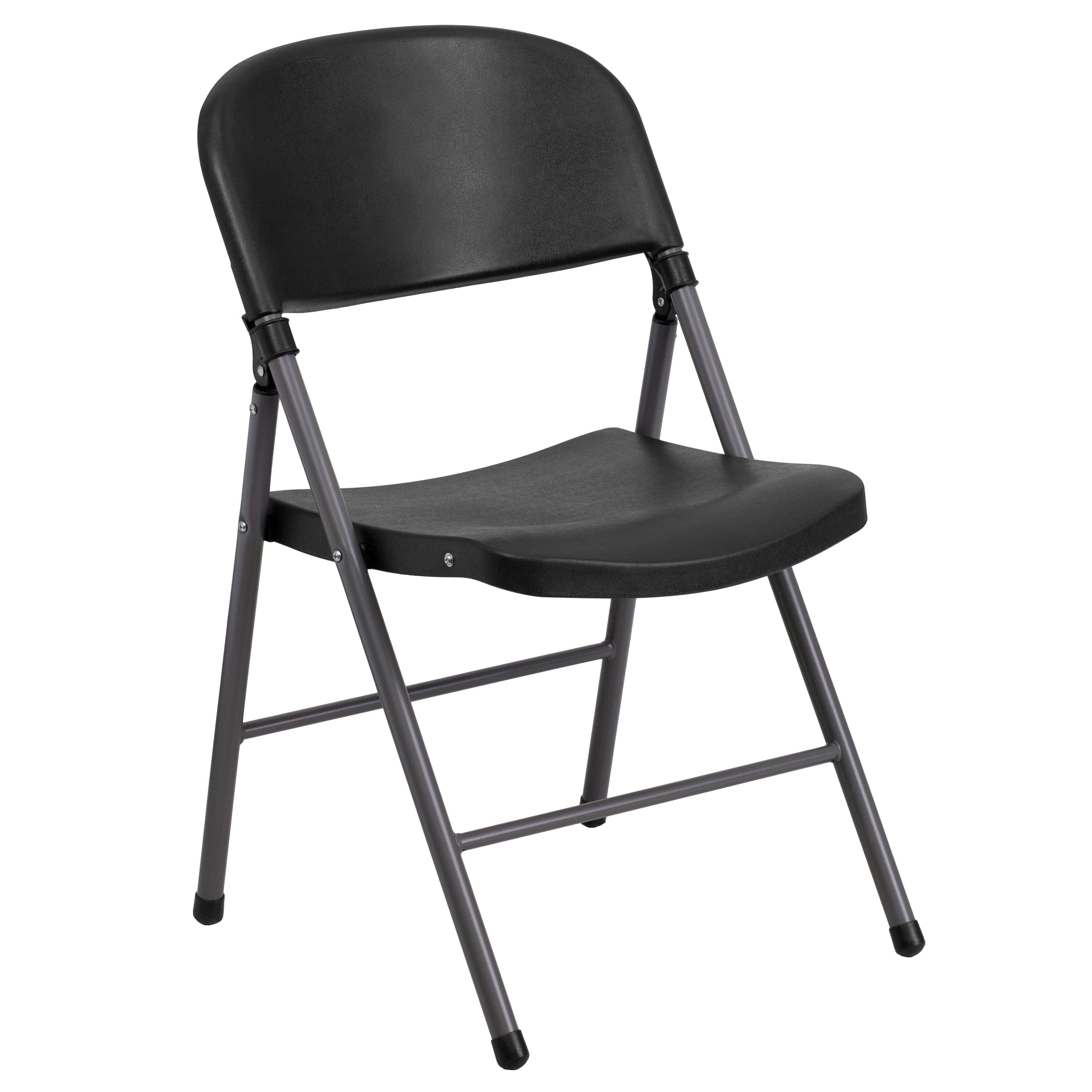 Elegant Black Metal Folding Chair for Versatile Seating