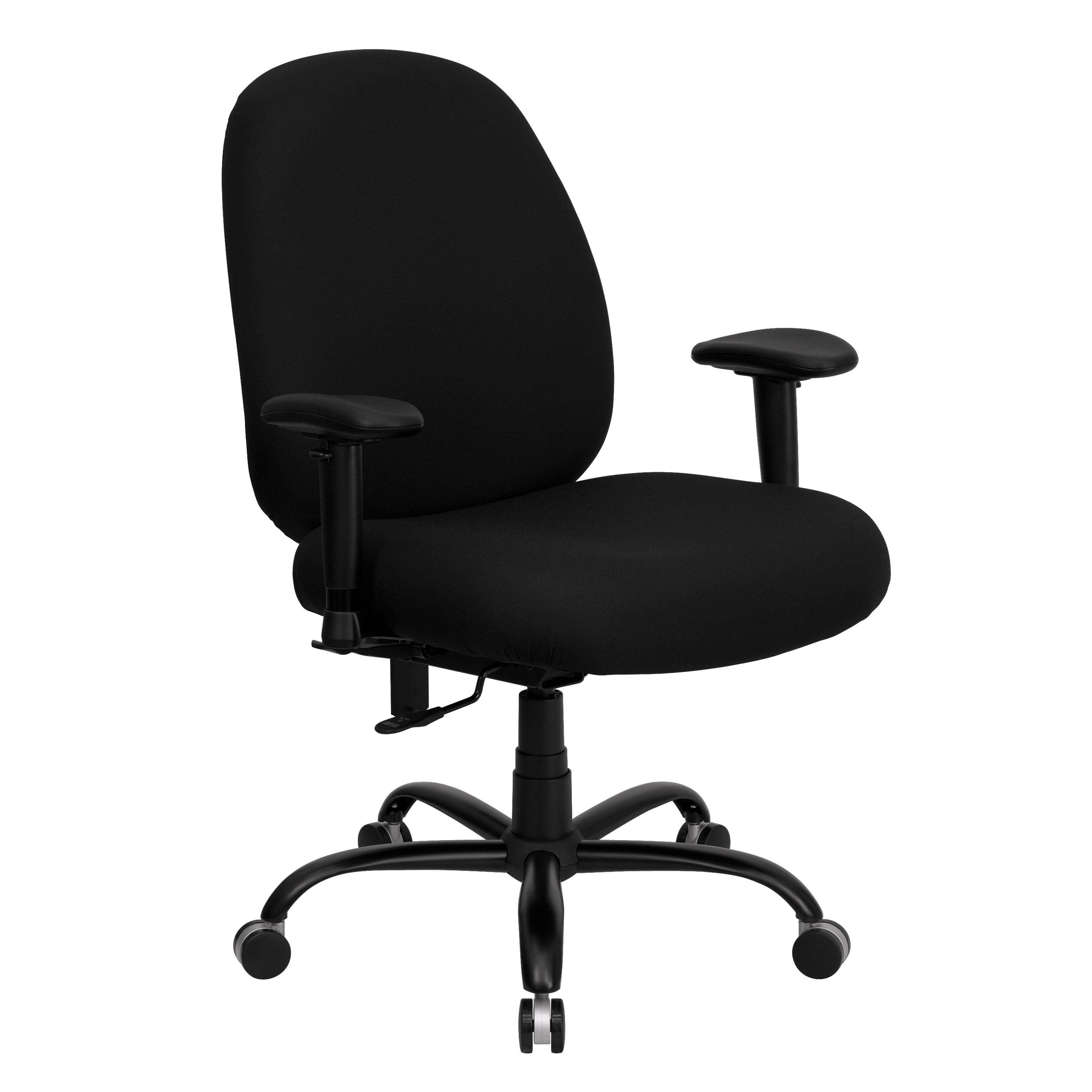 Black High Back Fabric Executive Swivel Office Chair with Adjustable Arms