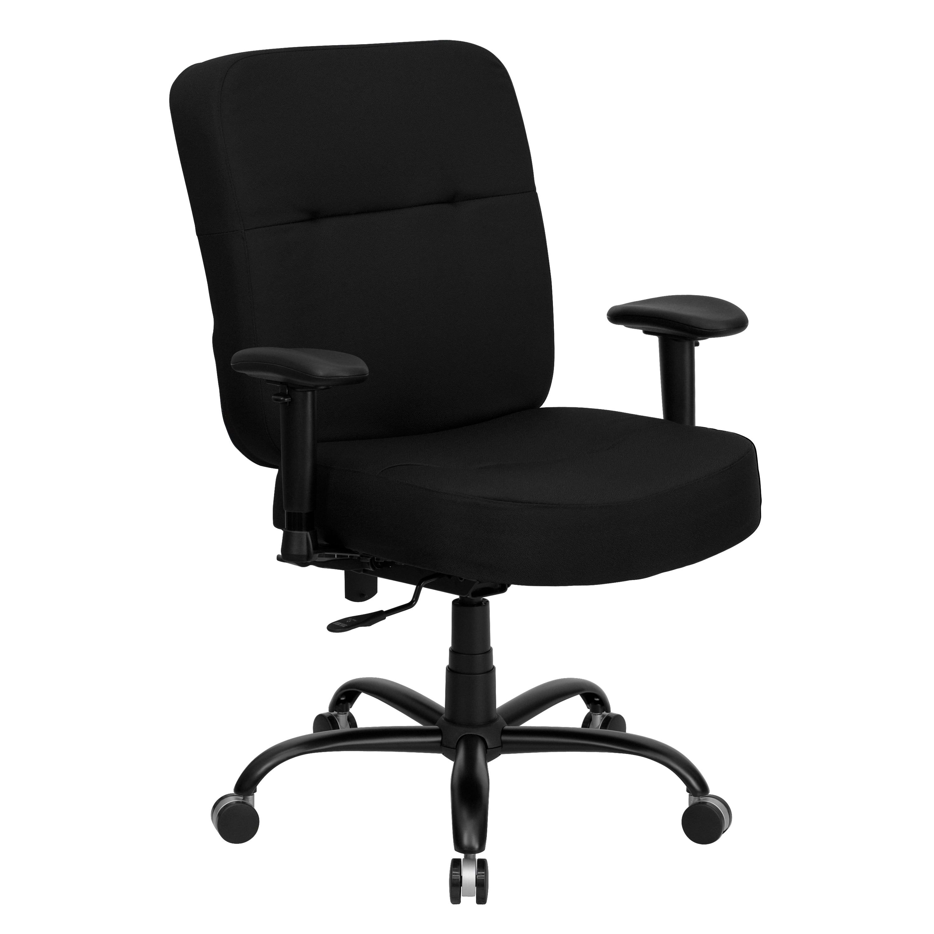 Ergonomic High Back Black Fabric Swivel Office Chair with Adjustable Arms