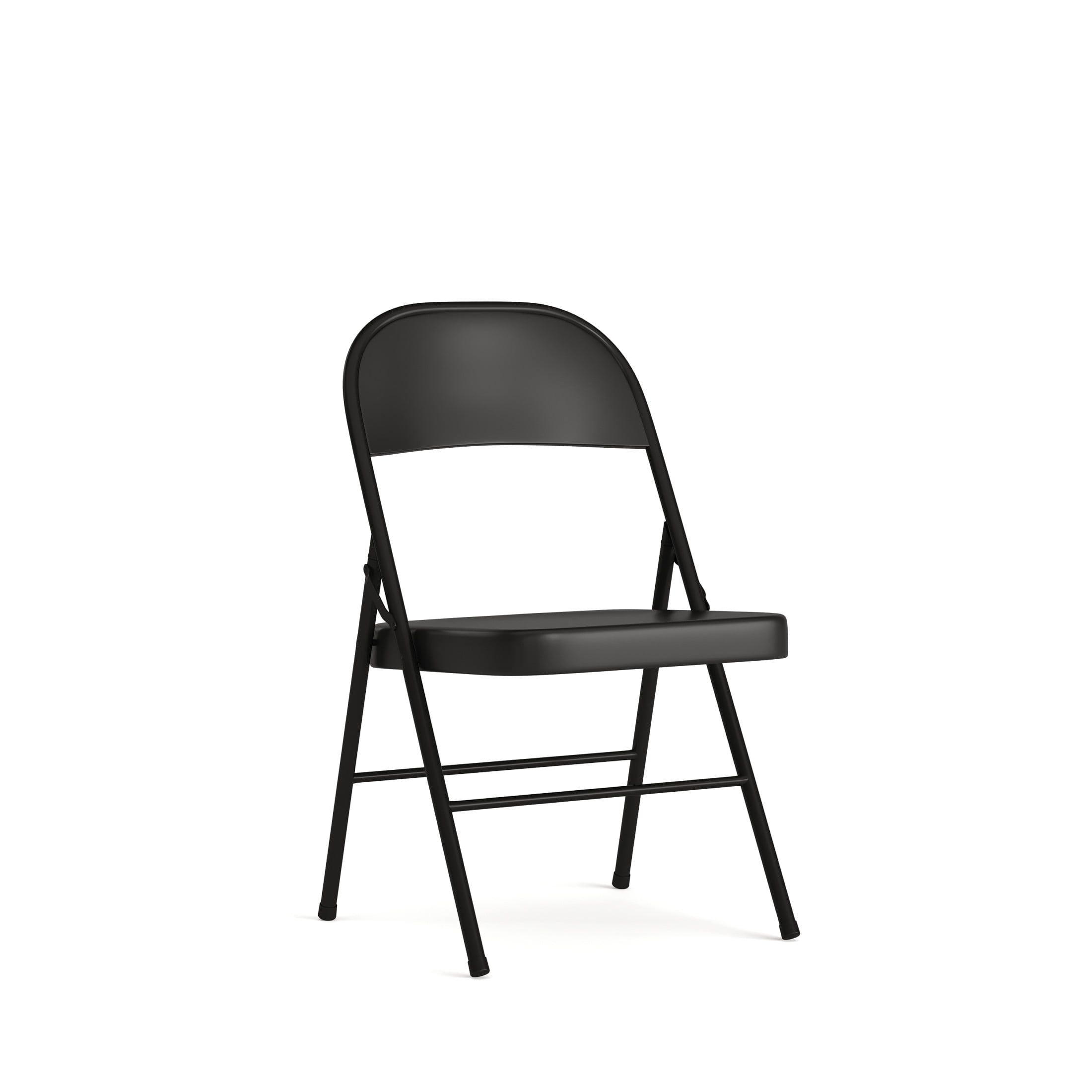 Sleek Black Metal Armless Reception Chair