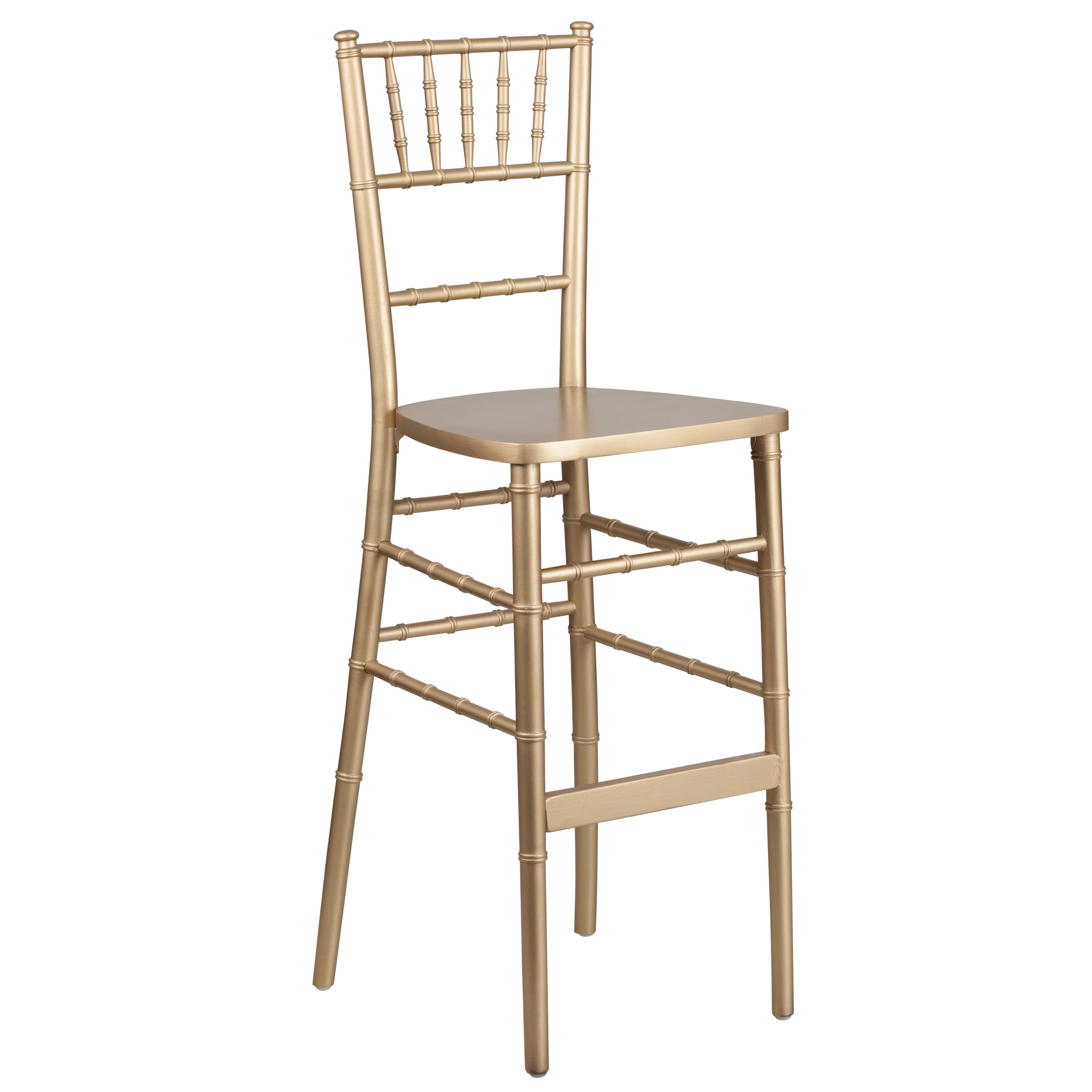 Gold and Brown Wood Chiavari Stackable Barstool