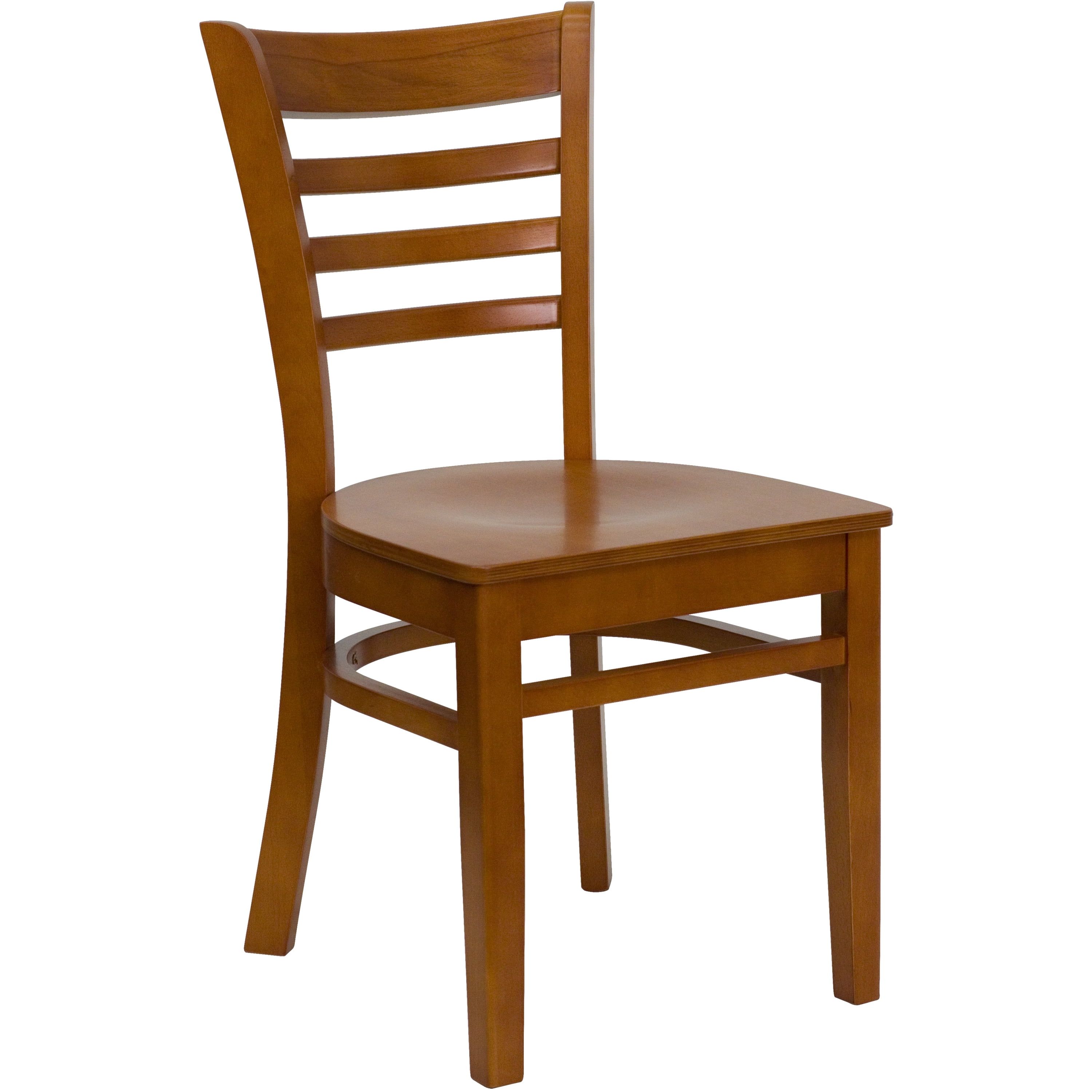 Cherry Wood Ladderback Side Chair with Slat Design