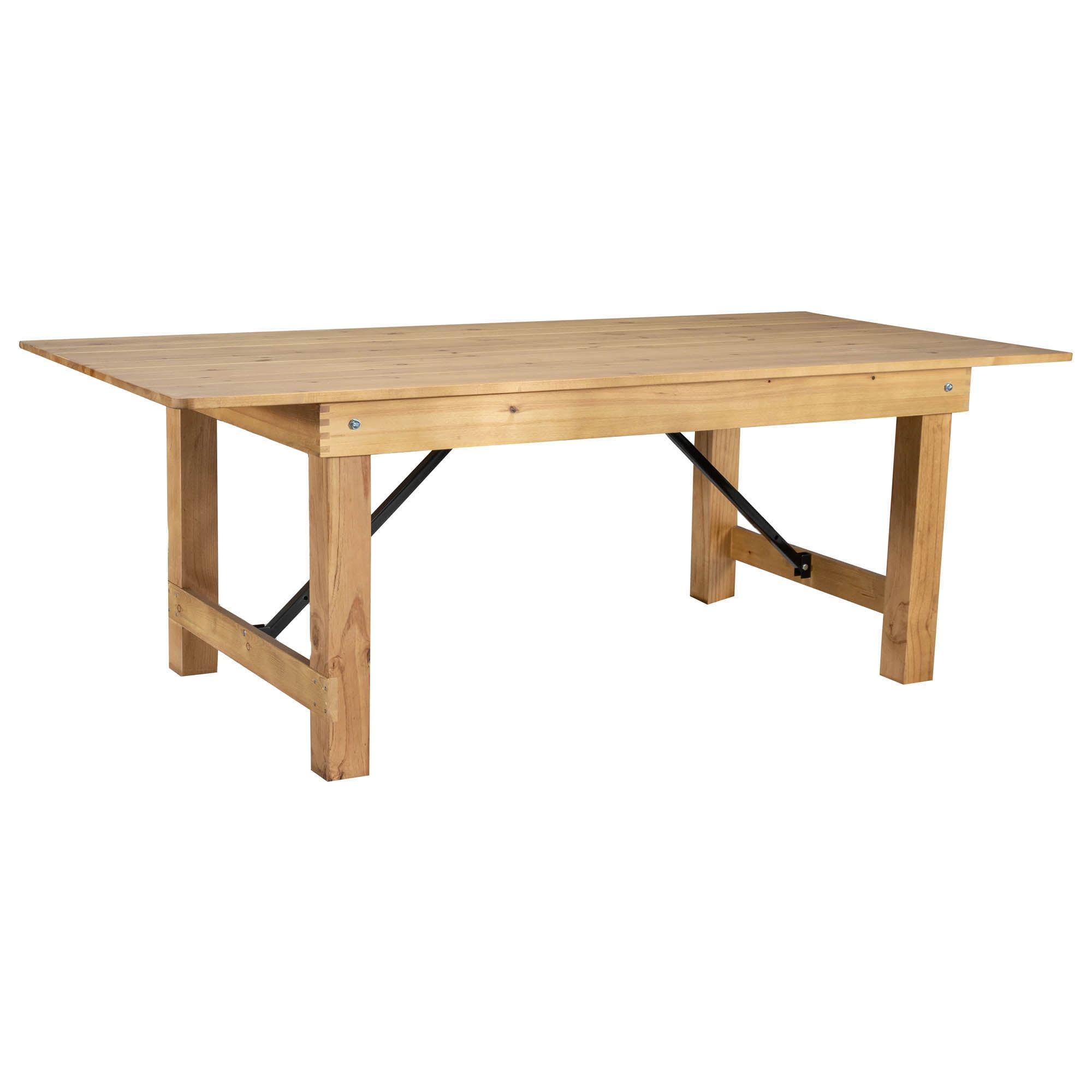 Light Natural Pine Rectangular Folding Farm Table