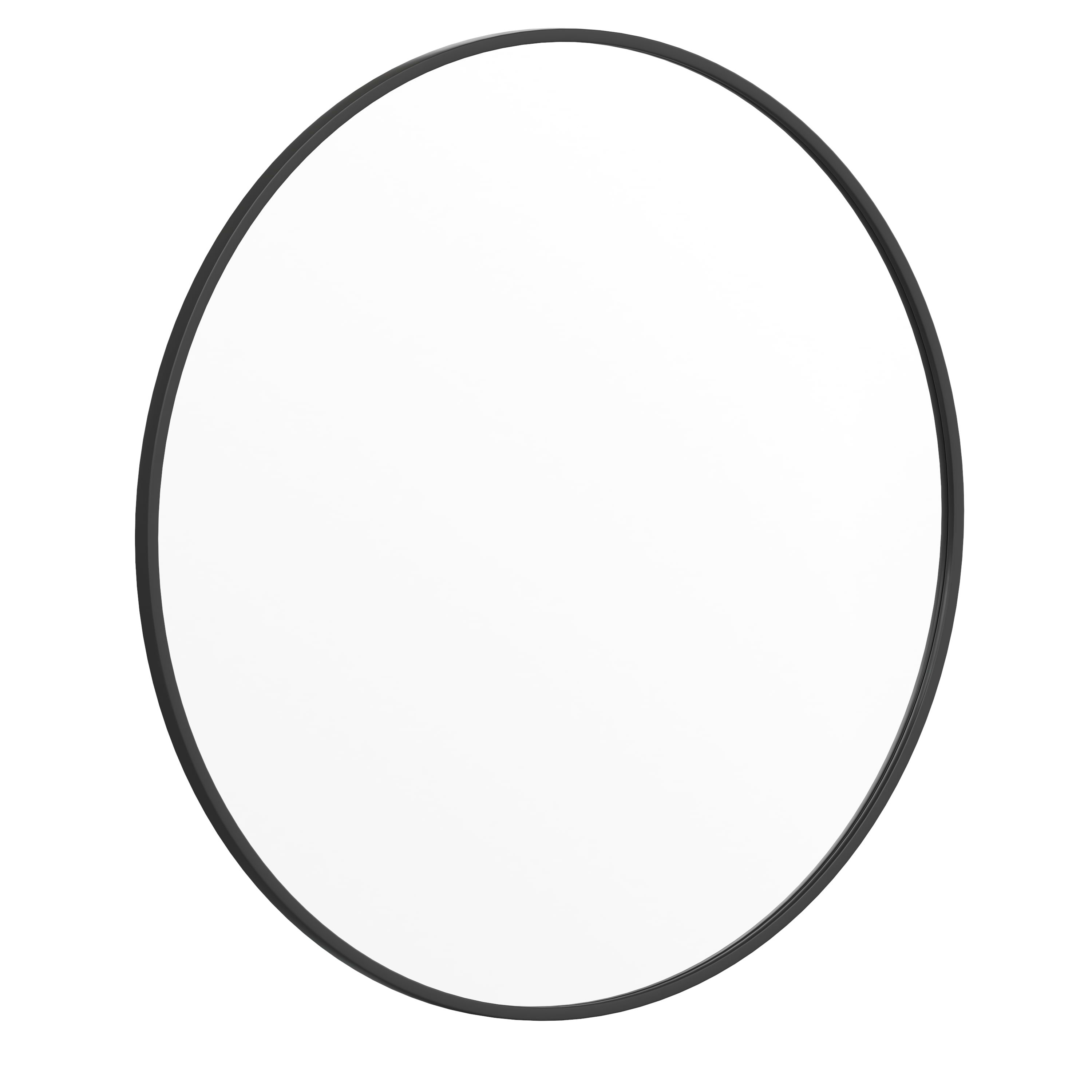 Julianne 36" Matte Black Round Metal Wall Mirror