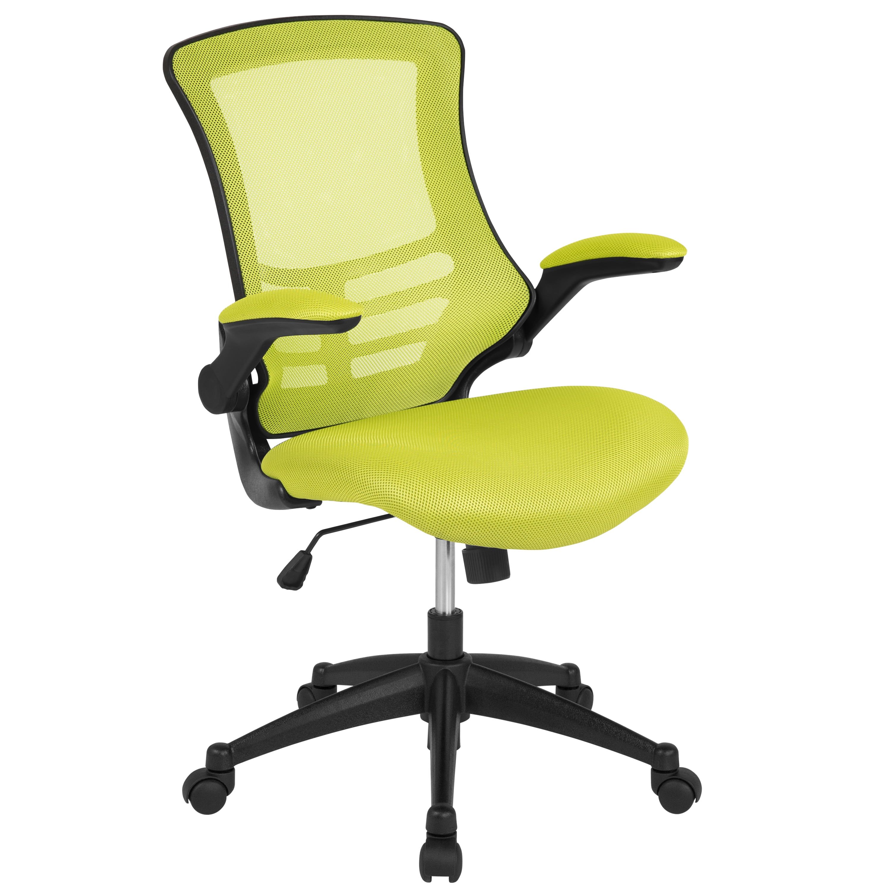 ErgoFlex Green Mesh Mid-Back Swivel Task Chair with Adjustable Arms