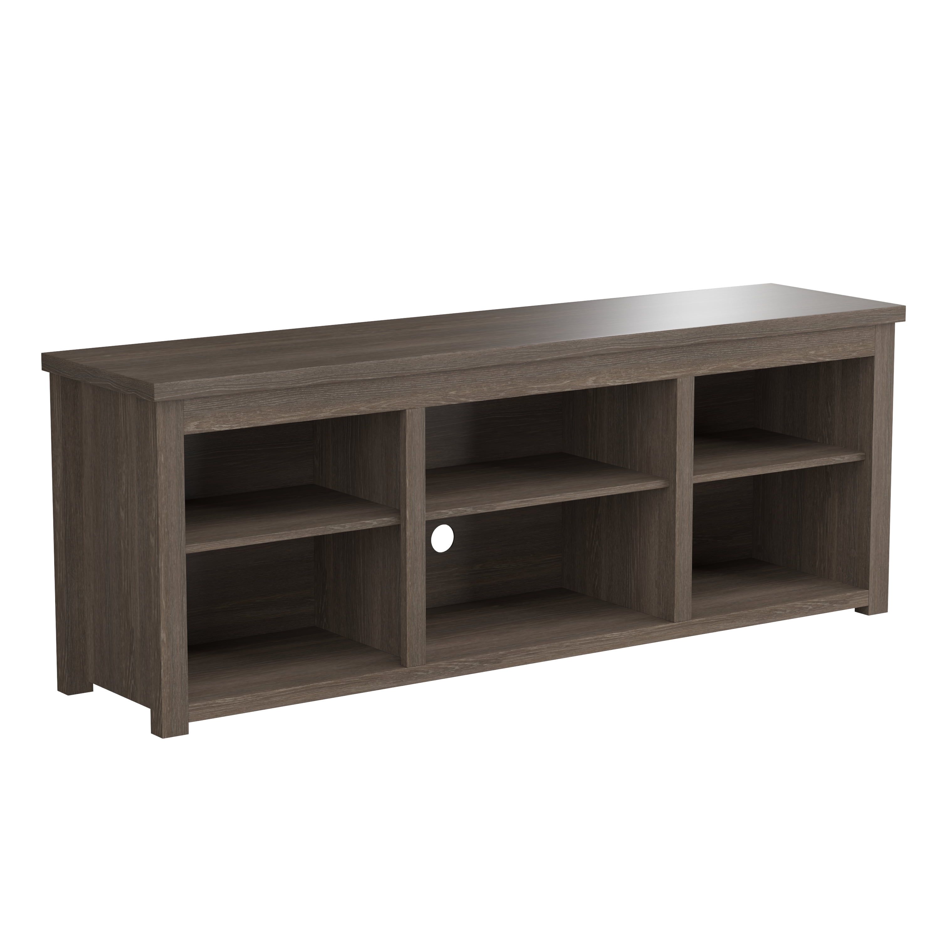 Espresso Engineered Wood 65" TV Stand with Open Storage