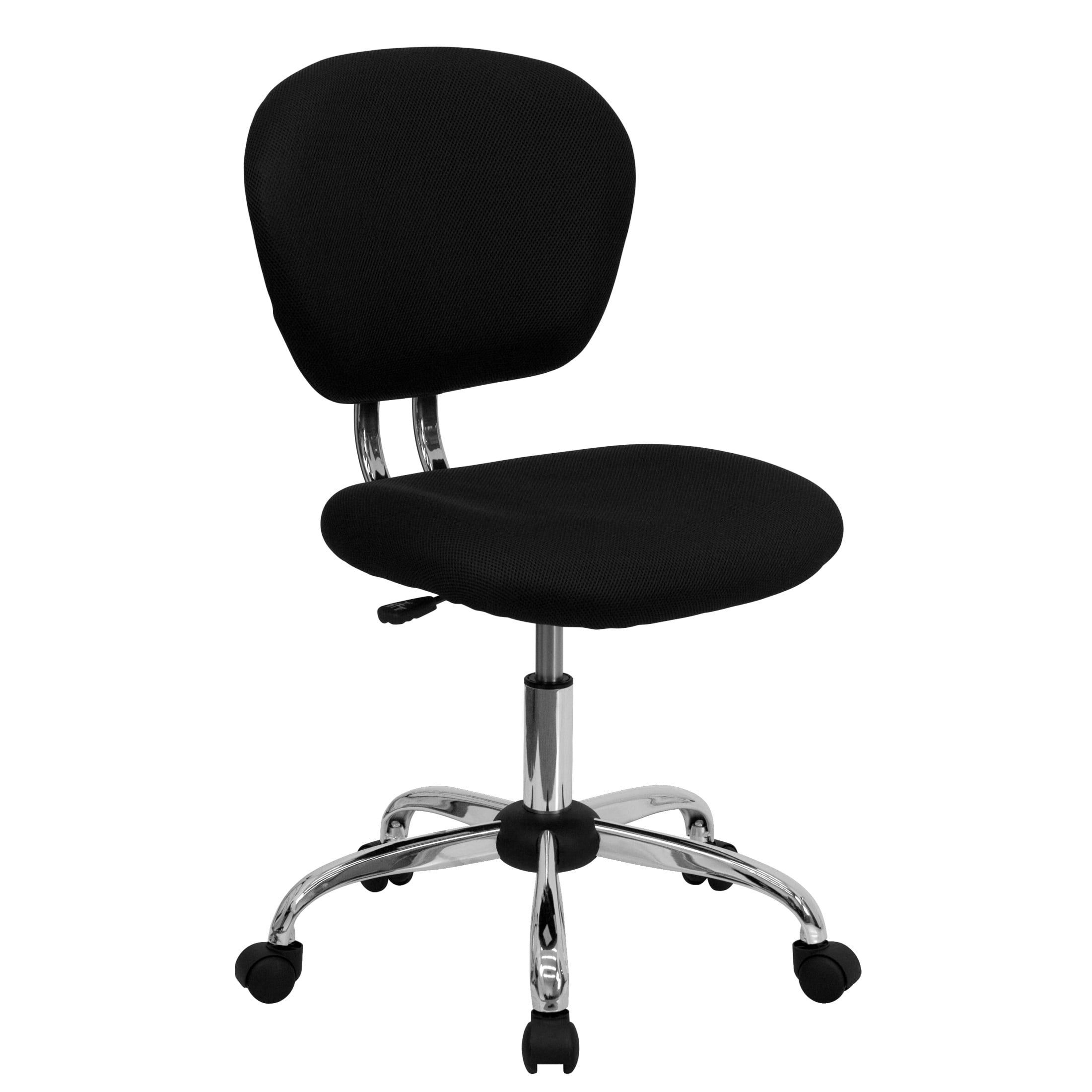 Mid-Back Black Mesh Swivel Task Chair with Chrome Base