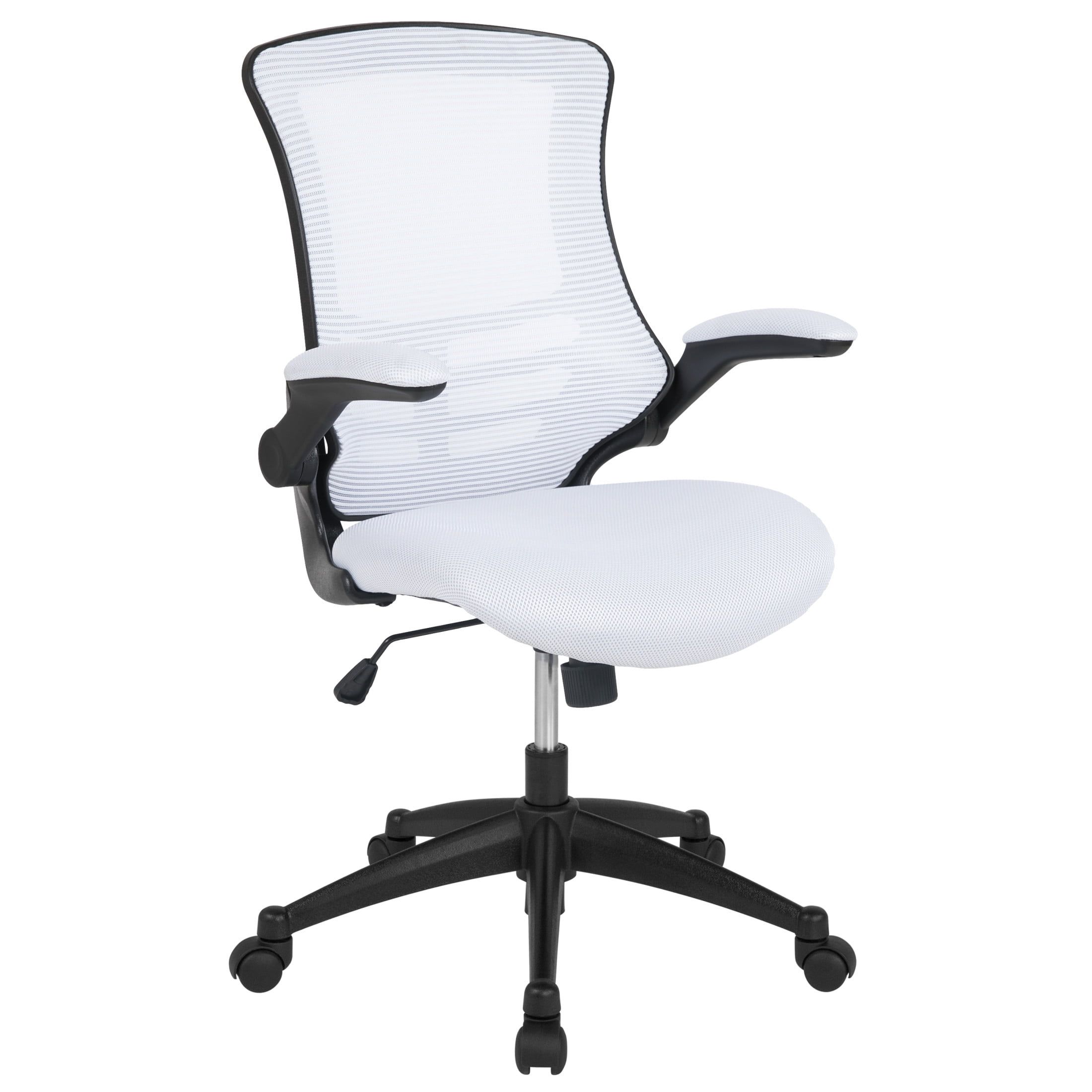 White Mesh Ergonomic Task Chair with Adjustable Arms