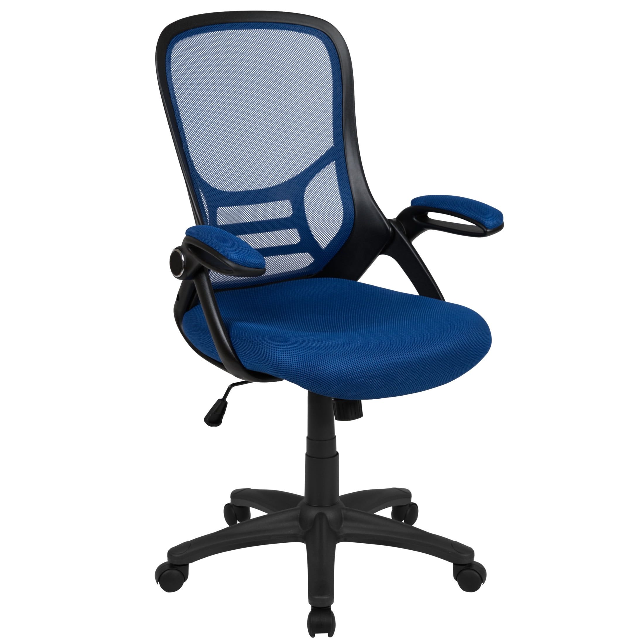 Ultra-Comfort High-Back Blue Mesh Swivel Executive Chair with Adjustable Arms