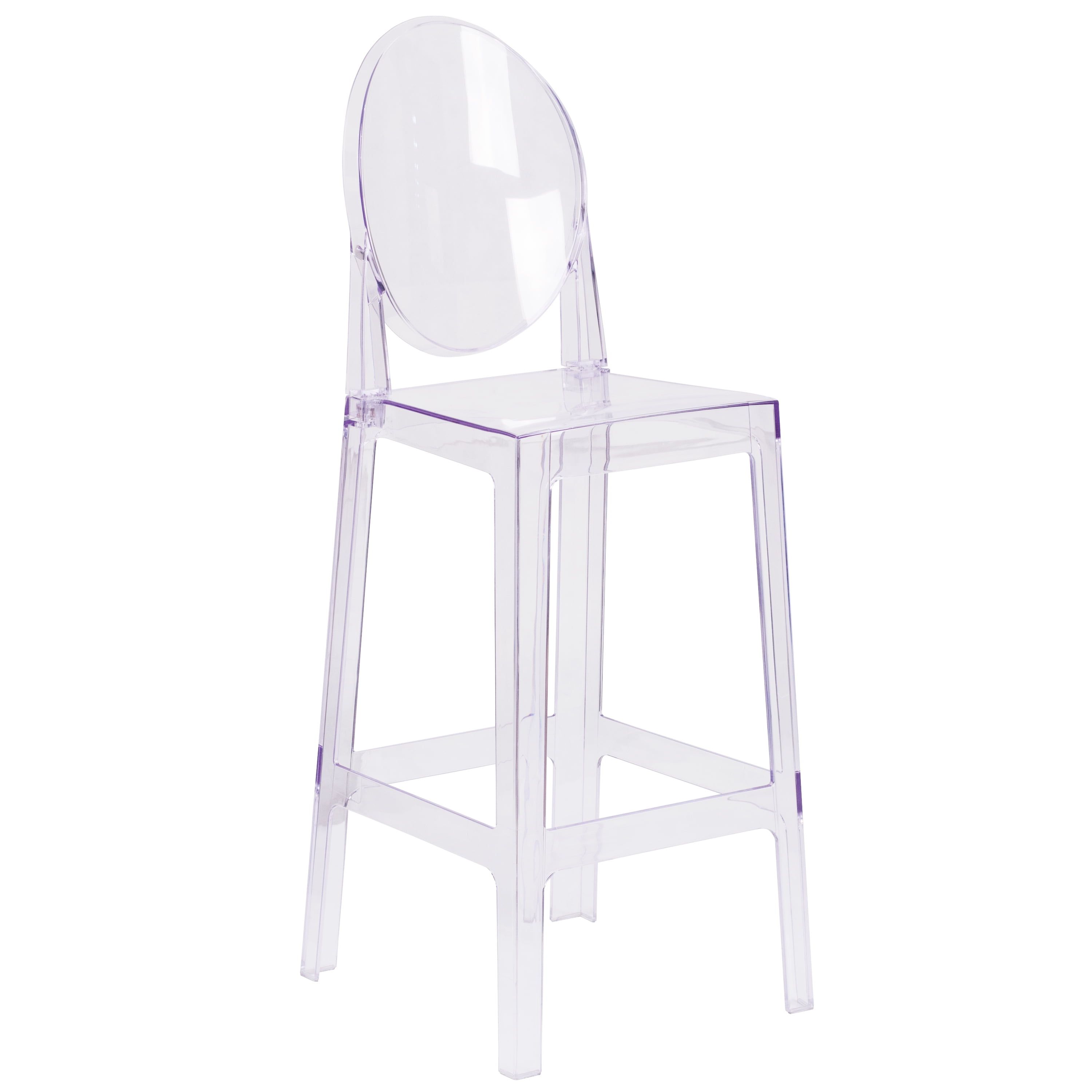 Cassidy Clear Polycarbonate Oval Back Barstool