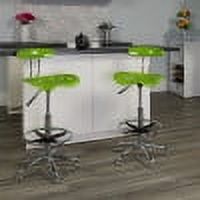 Vibrant Apple Green and Chrome Adjustable Drafting Stool with Tractor Seat