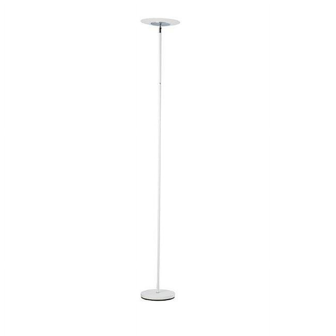 Sleek Adjustable Torchiere Floor Lamp with Integrated LED, White