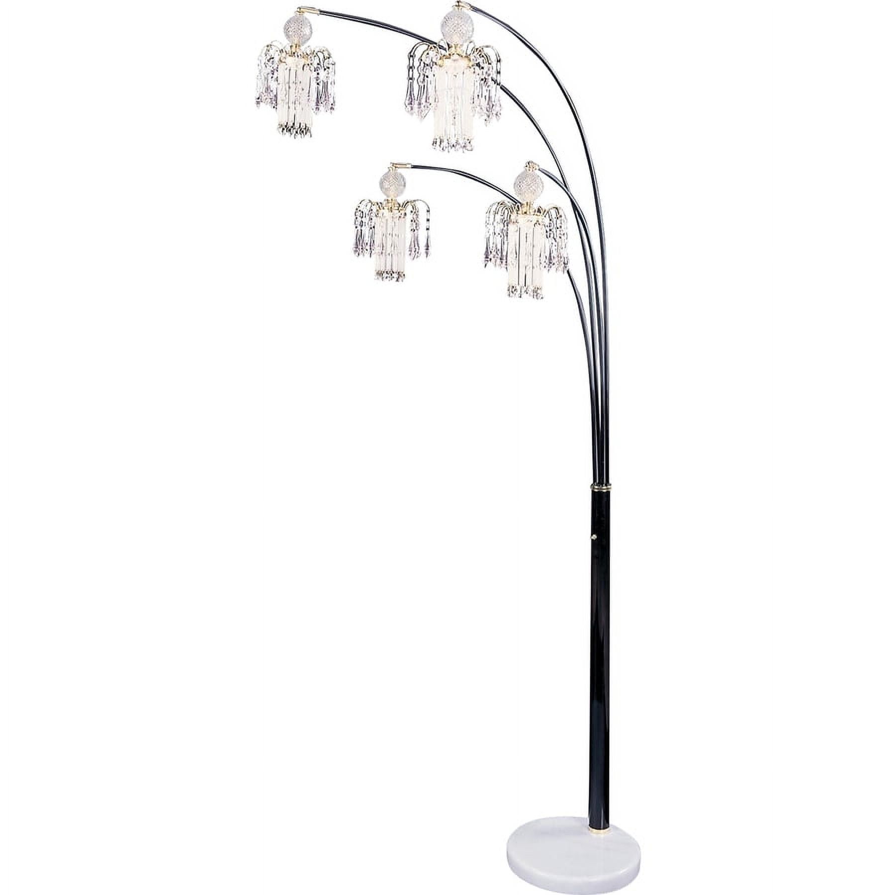 Transitional Black Arc Buffet Chandelier Style Floor Lamp