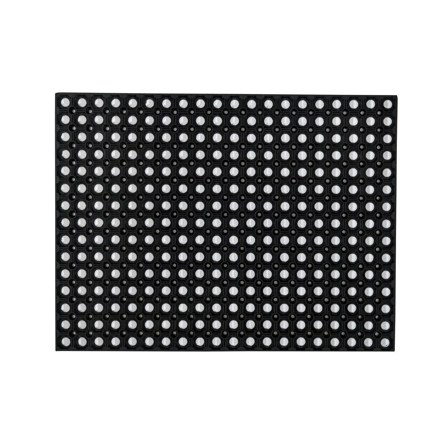 Heavy Duty Black Rubber Outdoor Fall Entrance Mat - 24" x 32"