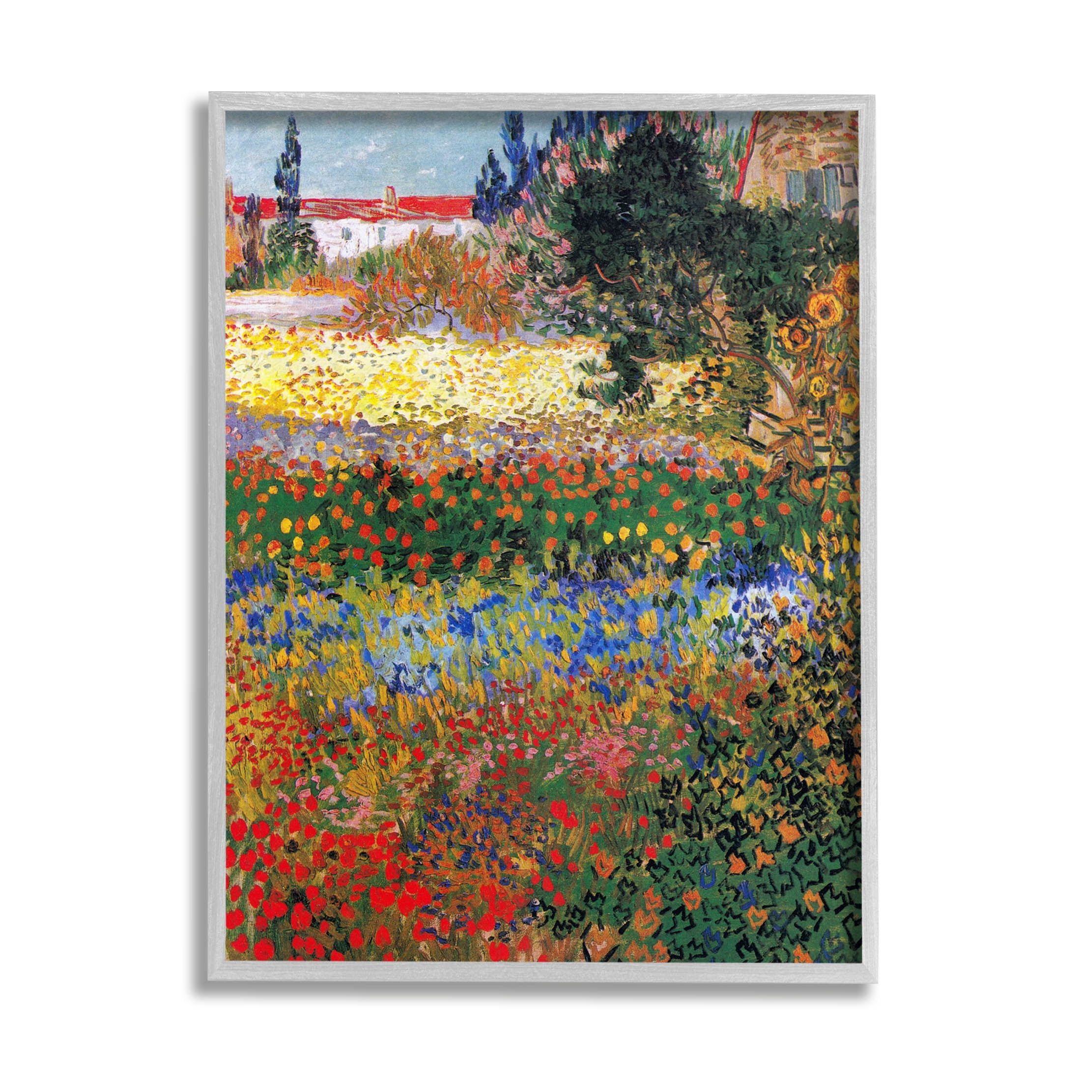 Vincent Van Gogh Landscape Print on Canvas with Gray Frame