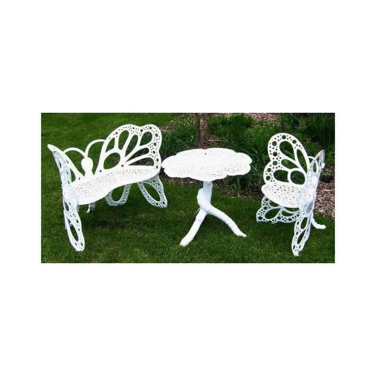 Elegant White Butterfly 4-Person Garden Set in Cast Aluminum