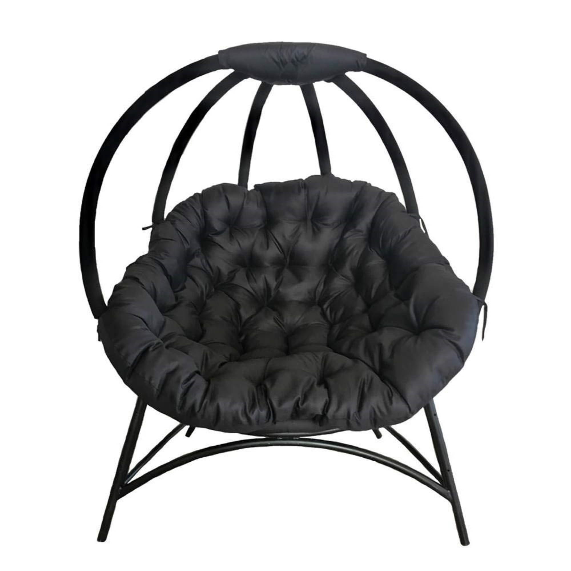 Overland Cozy Ball Hanging Chair with Plush Cushions - Black