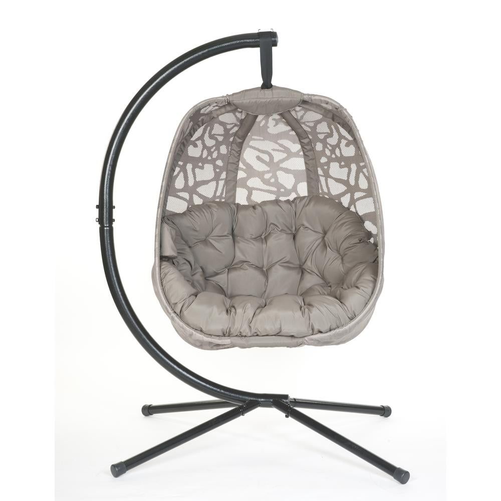 Spanish Gray Hanging Egg Chair with Cushions