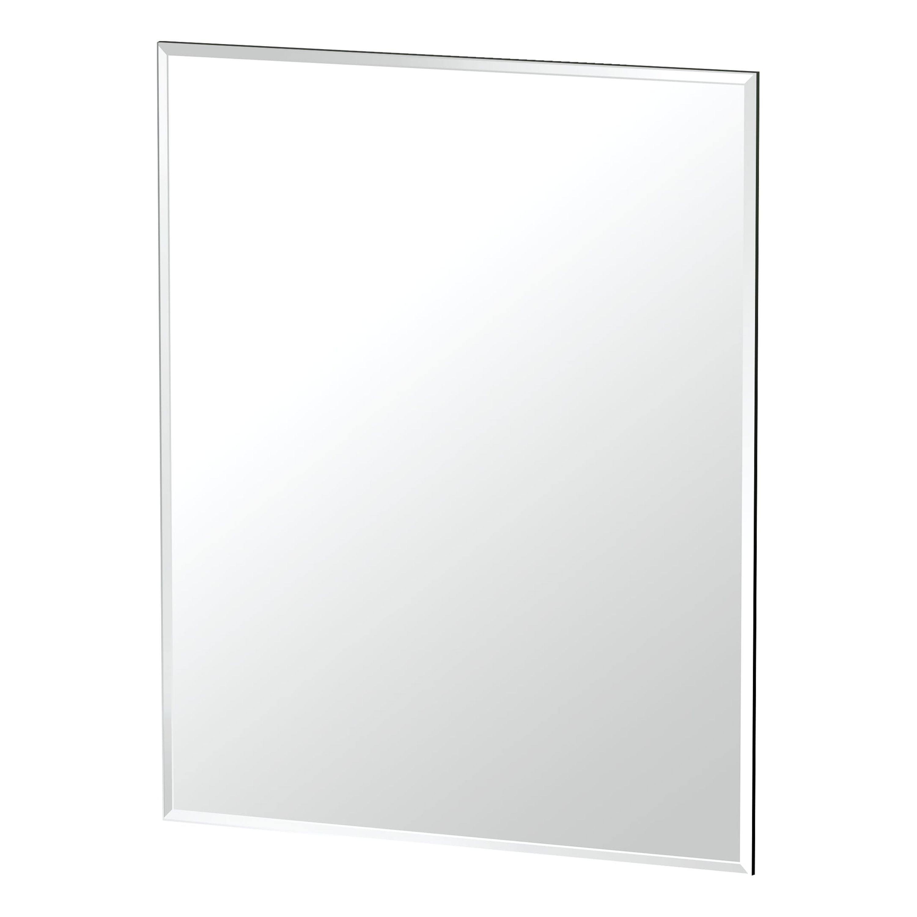 Elegant 24"H Frameless Beveled Bathroom Vanity Mirror