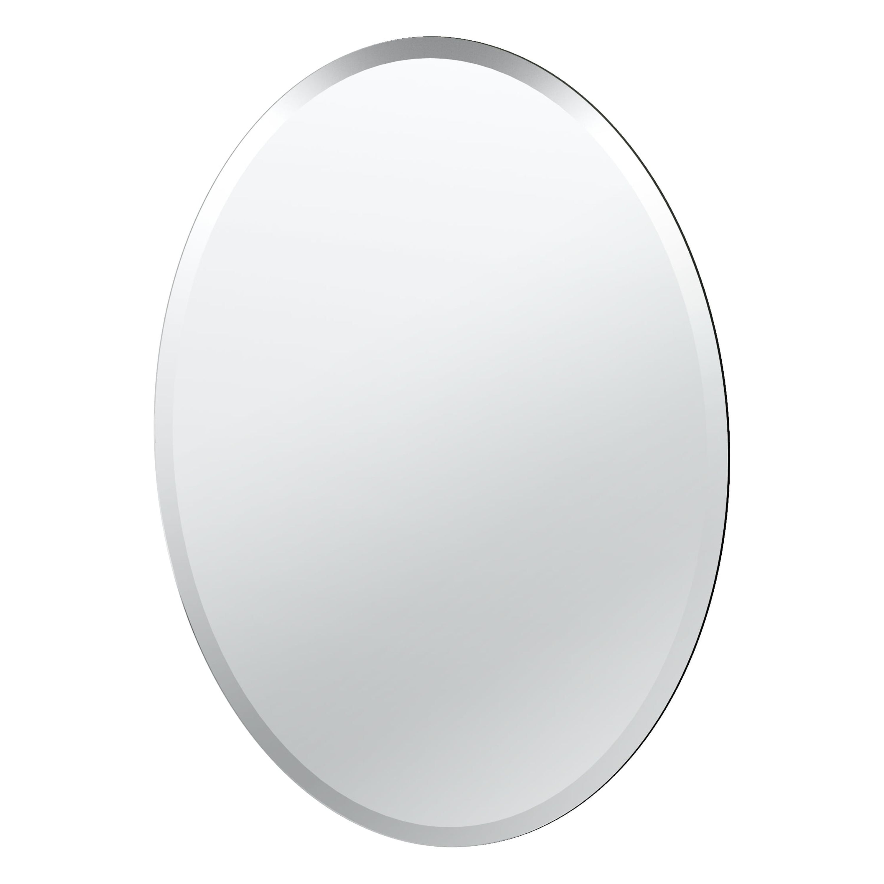 Frameless Oval 26.5" Clear Glass Bathroom Mirror