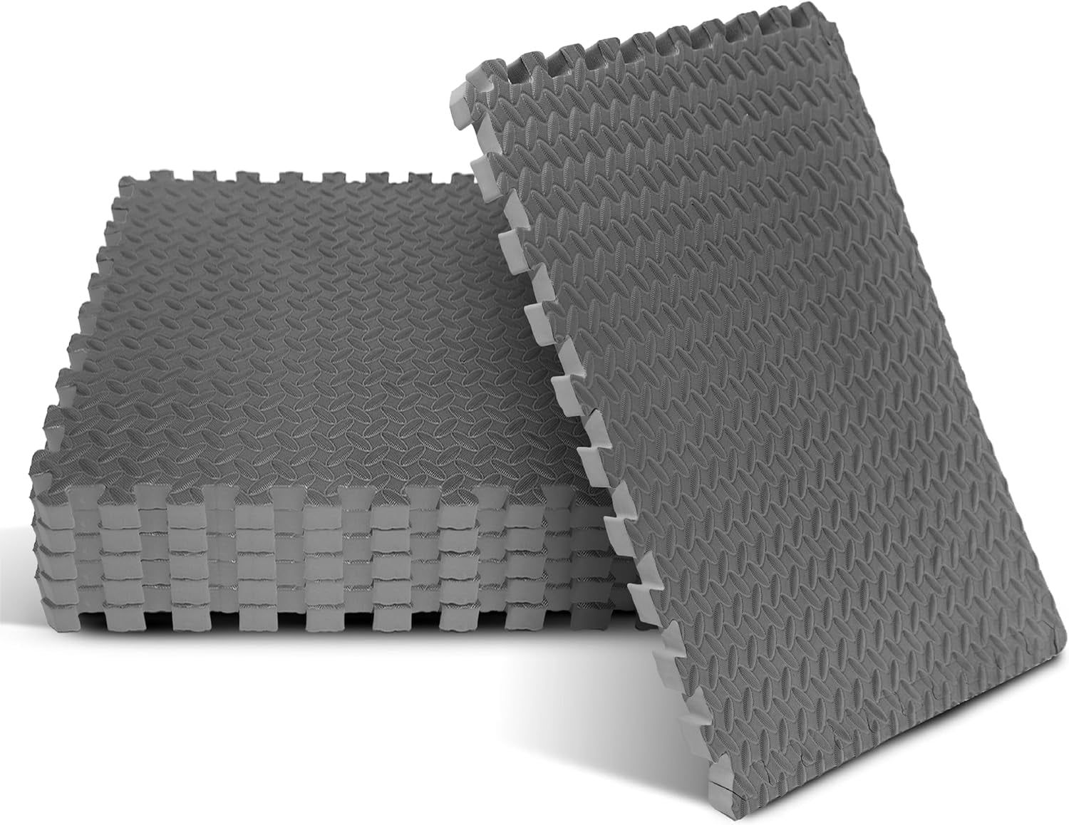 Gray 24SQFT EVA Foam Interlocking Exercise Mats