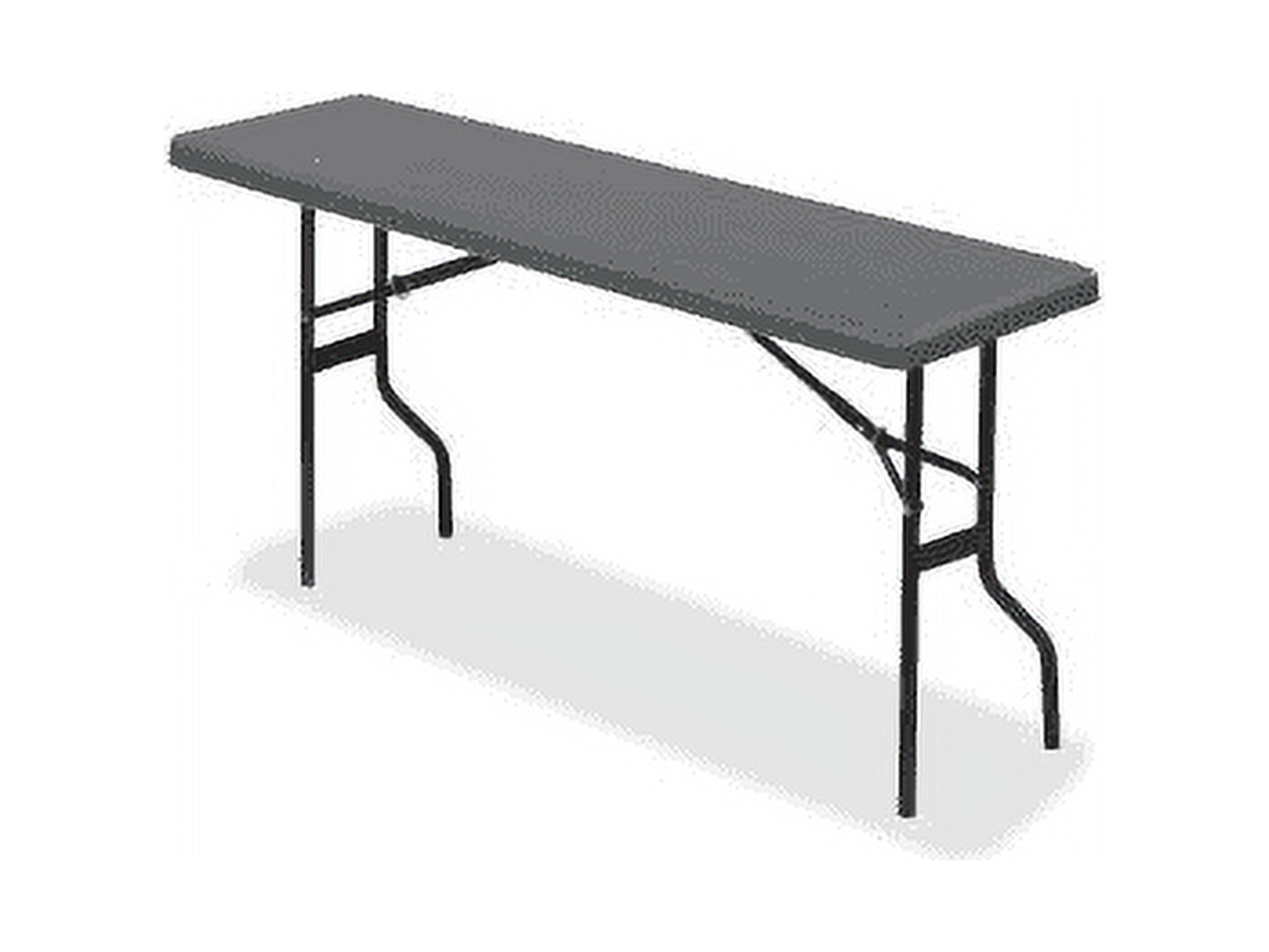 Gray 18"x60" Resin Folding Table with Steel Legs