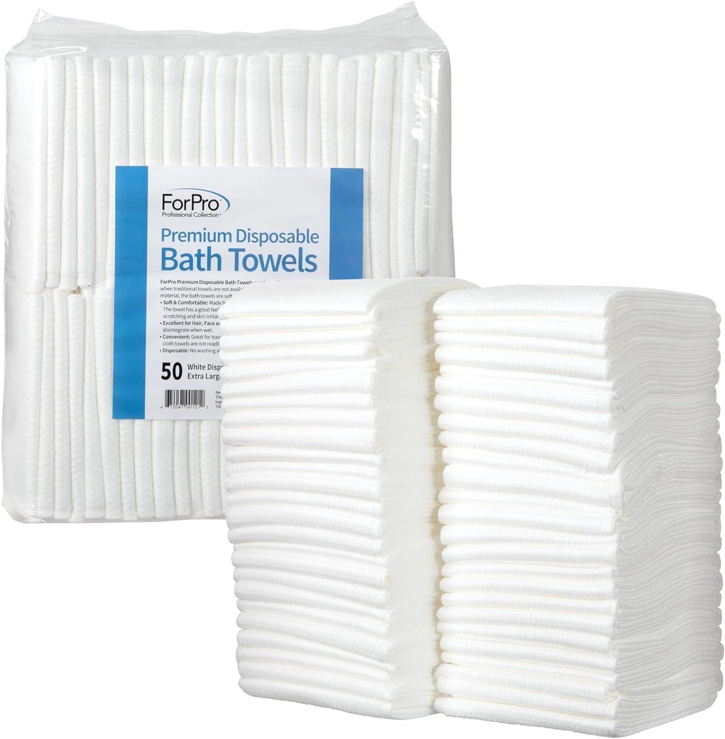 Extra Large White Disposable Bath Towels, 50-Count