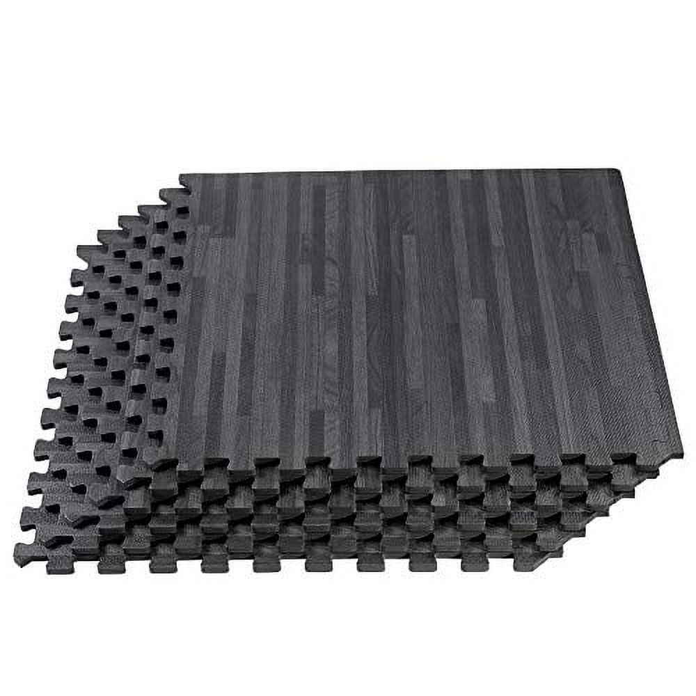 Carbon Black Interlocking Foam Floor Tiles, 24" x 24"