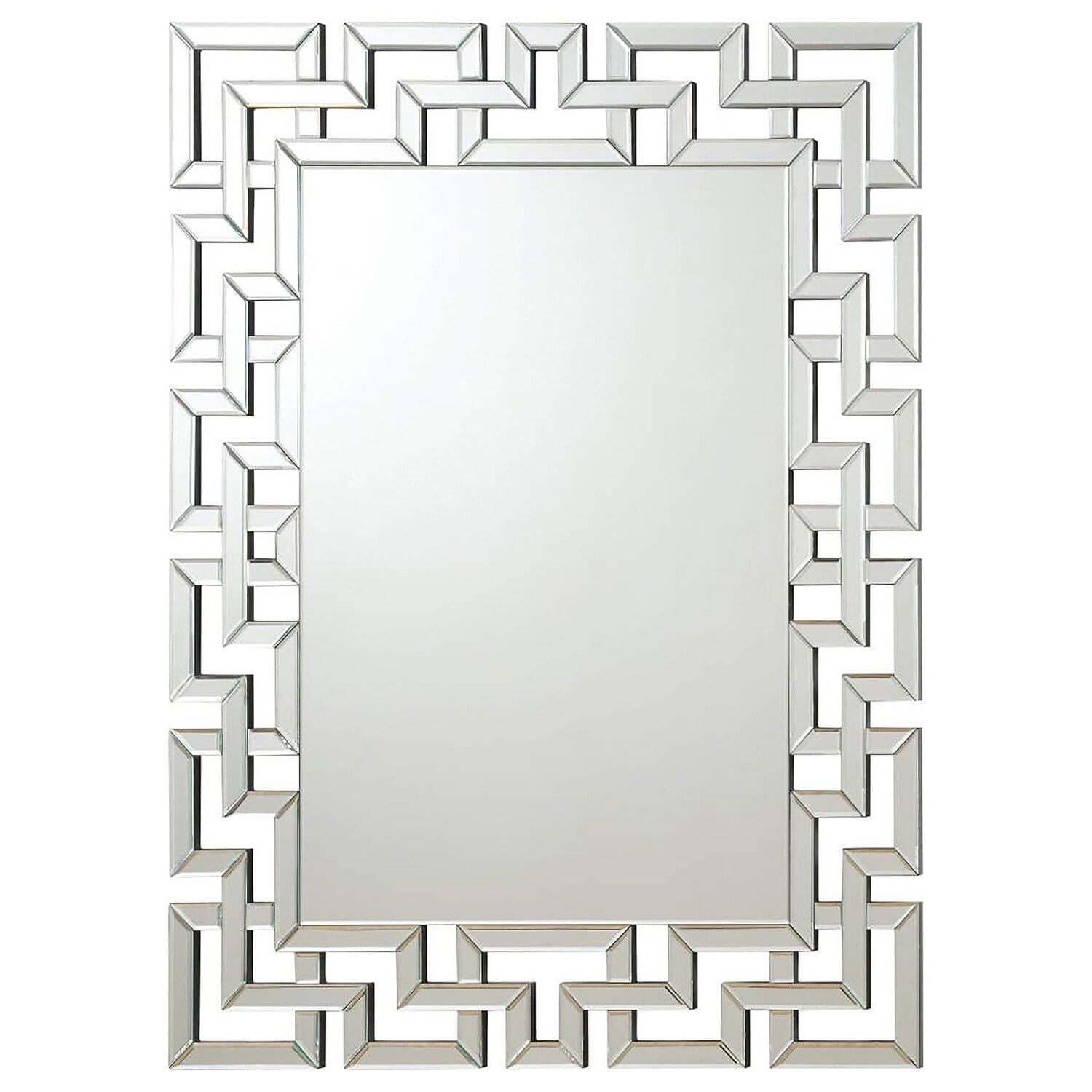 Greek Key Design Frameless Full-Length Wall Mirror