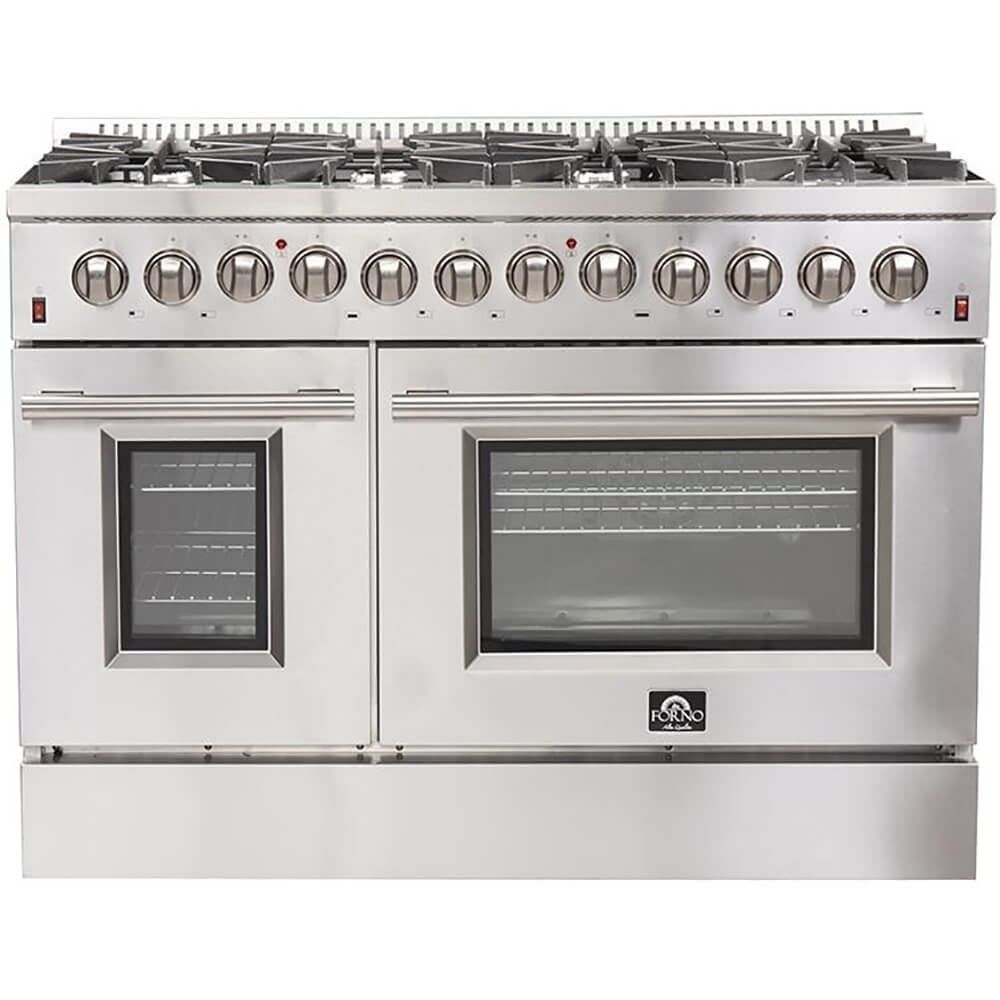 Forno 48" Stainless Steel Dual Fuel Range with Double Oven